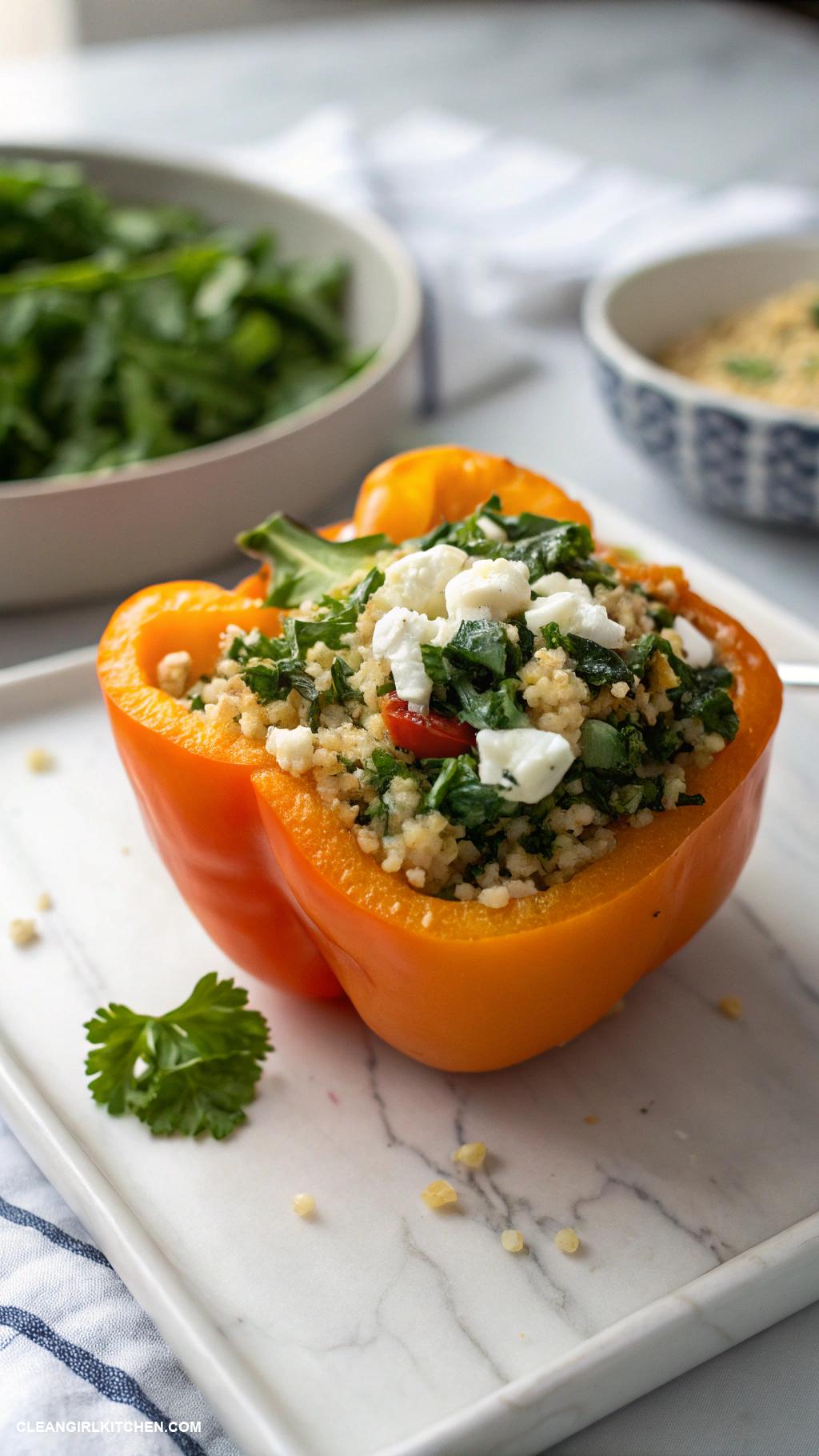 healthy gluten free recipes Stuffed Bell Peppers with Quinoa and Spinach