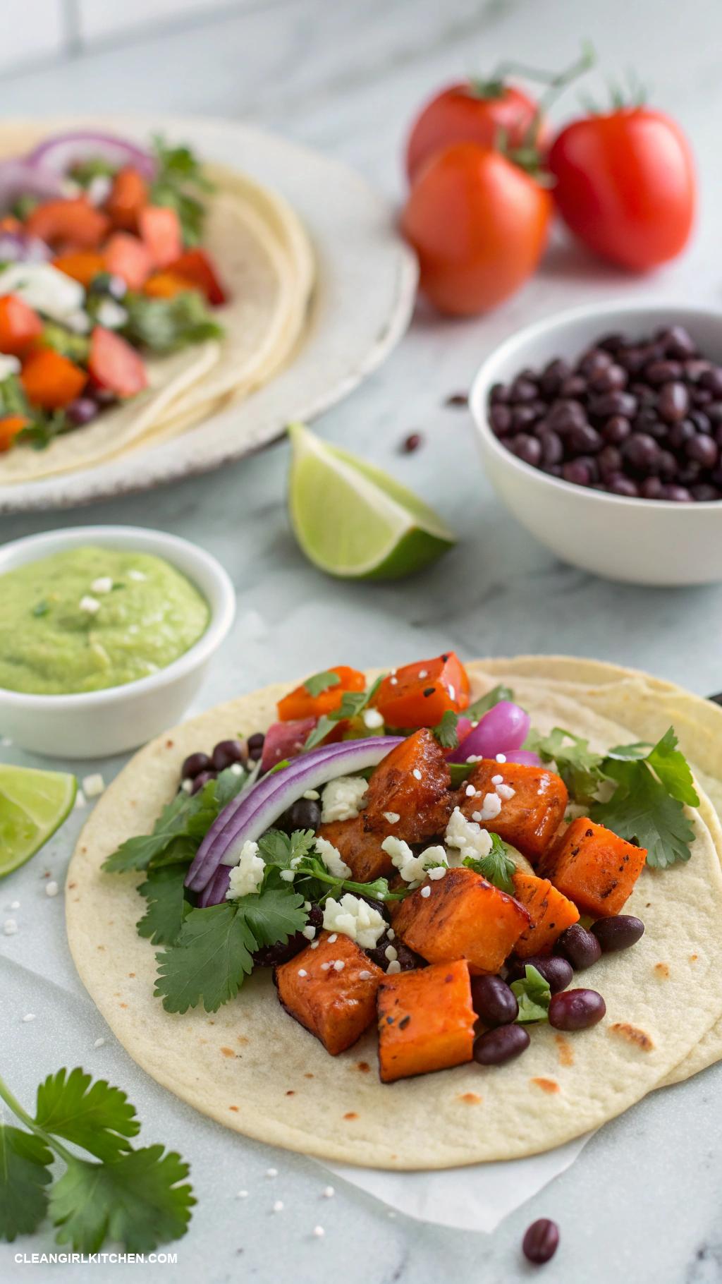 healthy gluten free recipes Sweet Potato and Black Bean Tacos