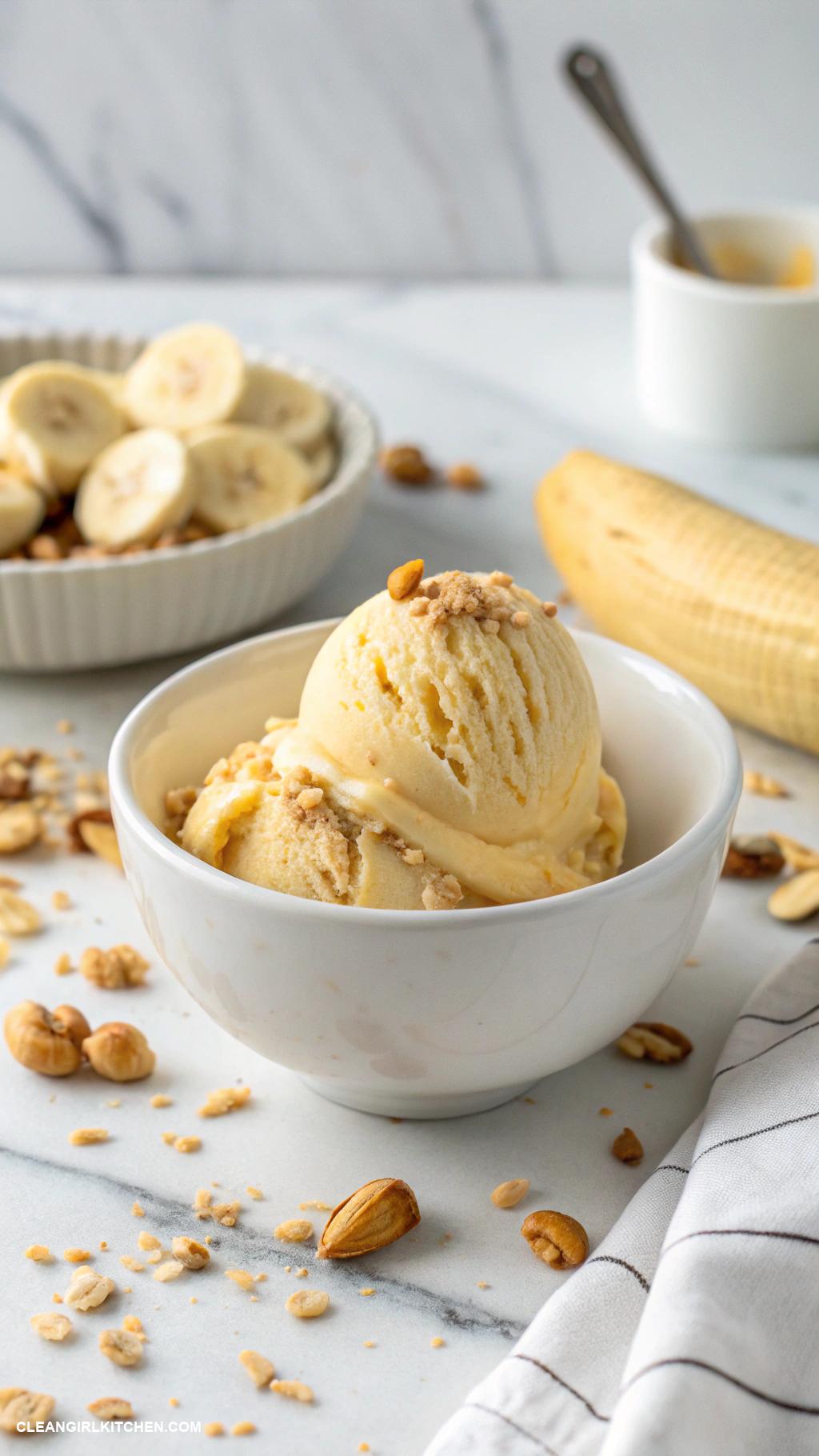 healthy ninja creami ice cream recipes Banana Peanut Butter Swirl Ice Cream