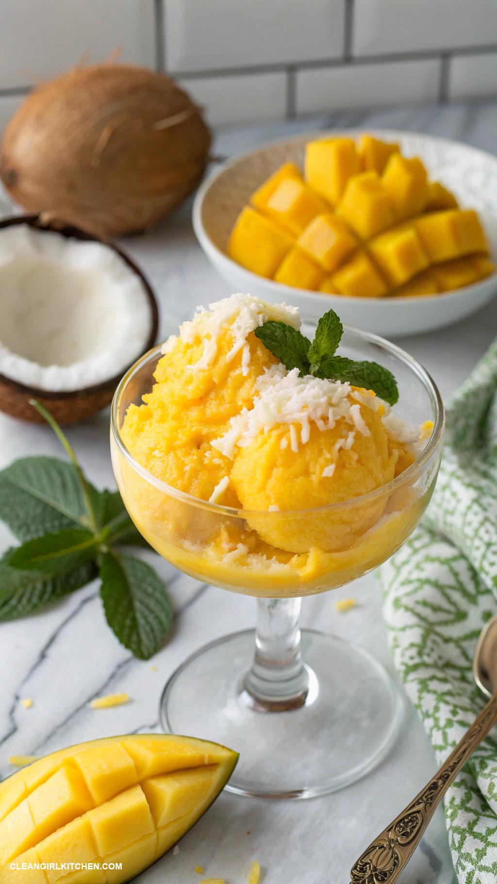 healthy ninja creami ice cream recipes Mango Coconut Sorbet