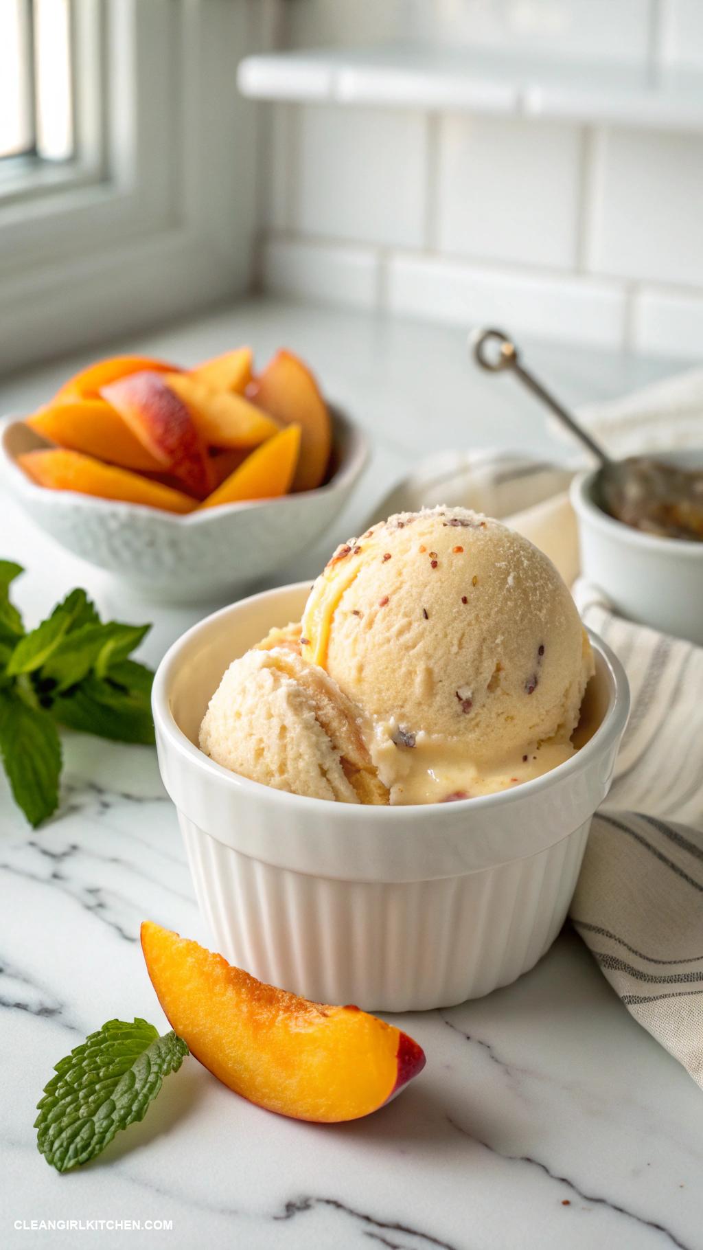healthy ninja creami ice cream recipes Peach Vanilla Bean Ice Cream