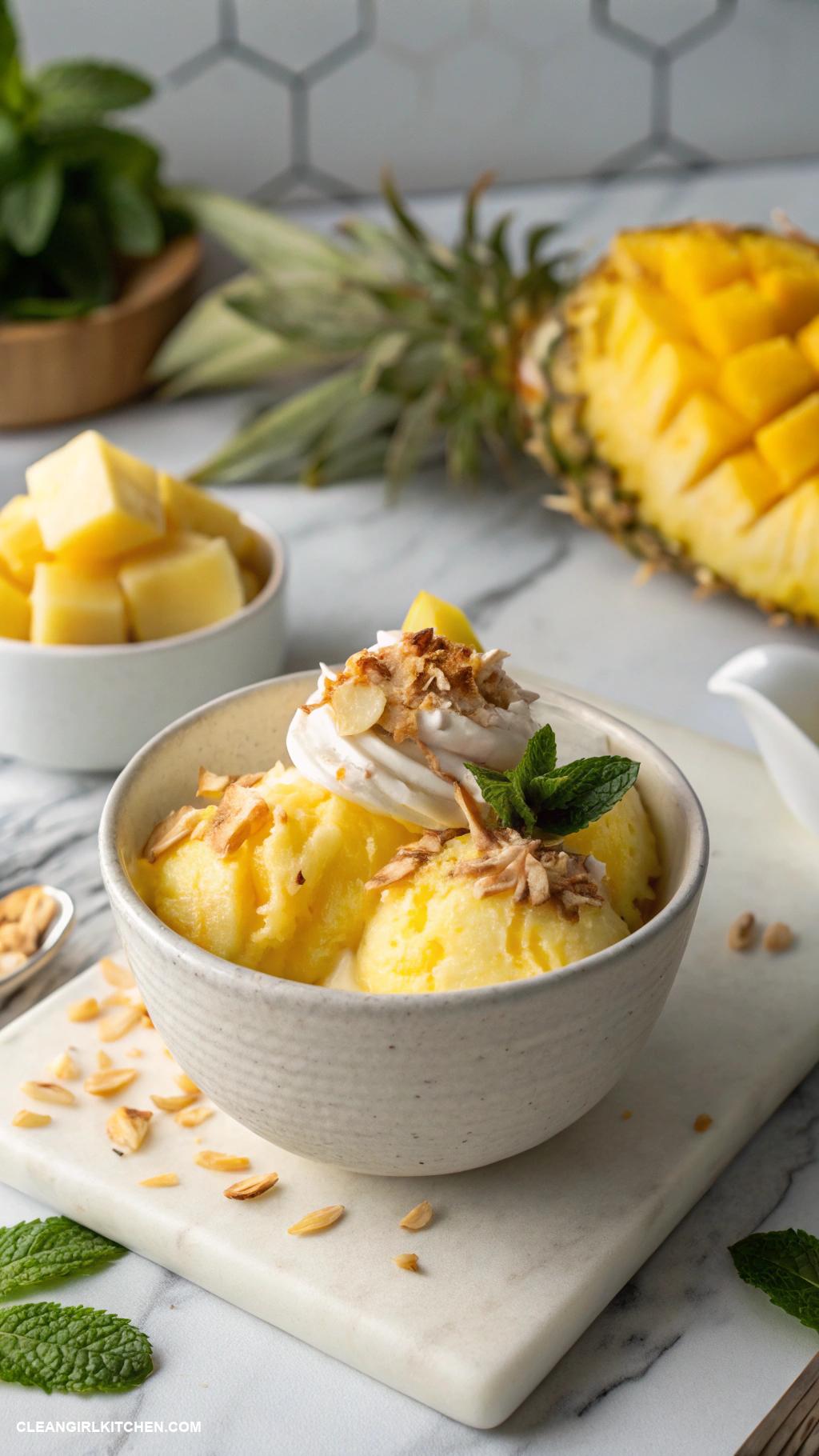 healthy ninja creami ice cream recipes Pineapple Coconut Nice Cream