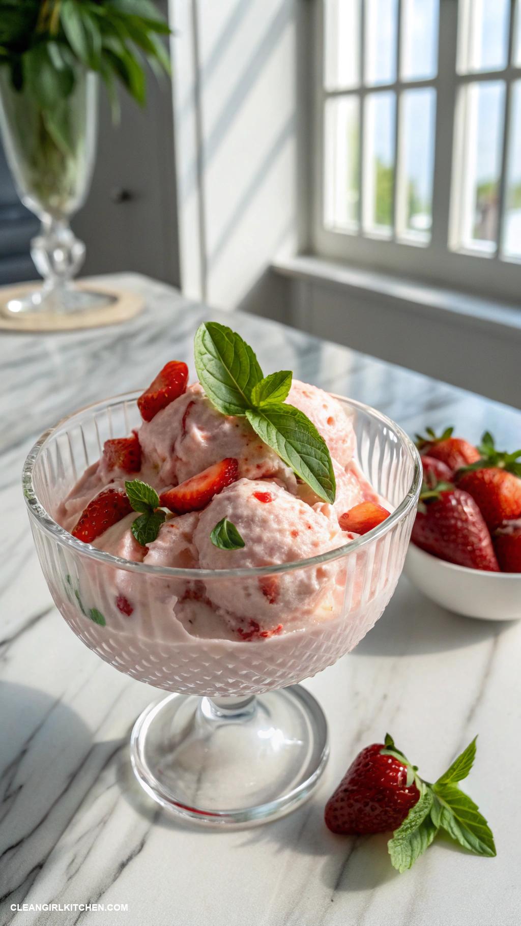 healthy ninja creami ice cream recipes Strawberry Basil Frozen Yogurt