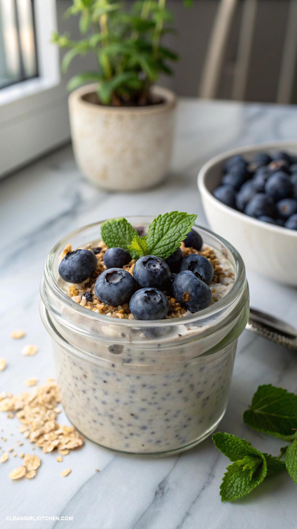 healthy overnight oats Blueberry Chia Seed Overnight Oats