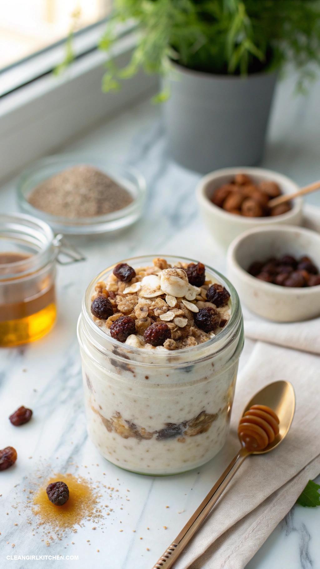 healthy overnight oats Cinnamon Raisin Overnight Oats