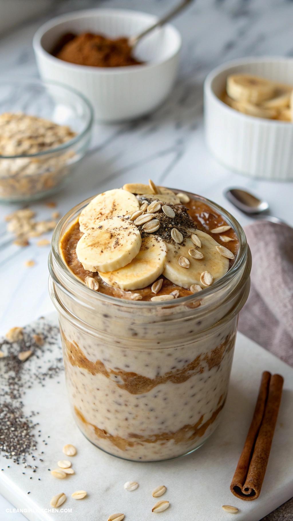 healthy overnight oats Classic Almond Butter Banana Overnight Oats