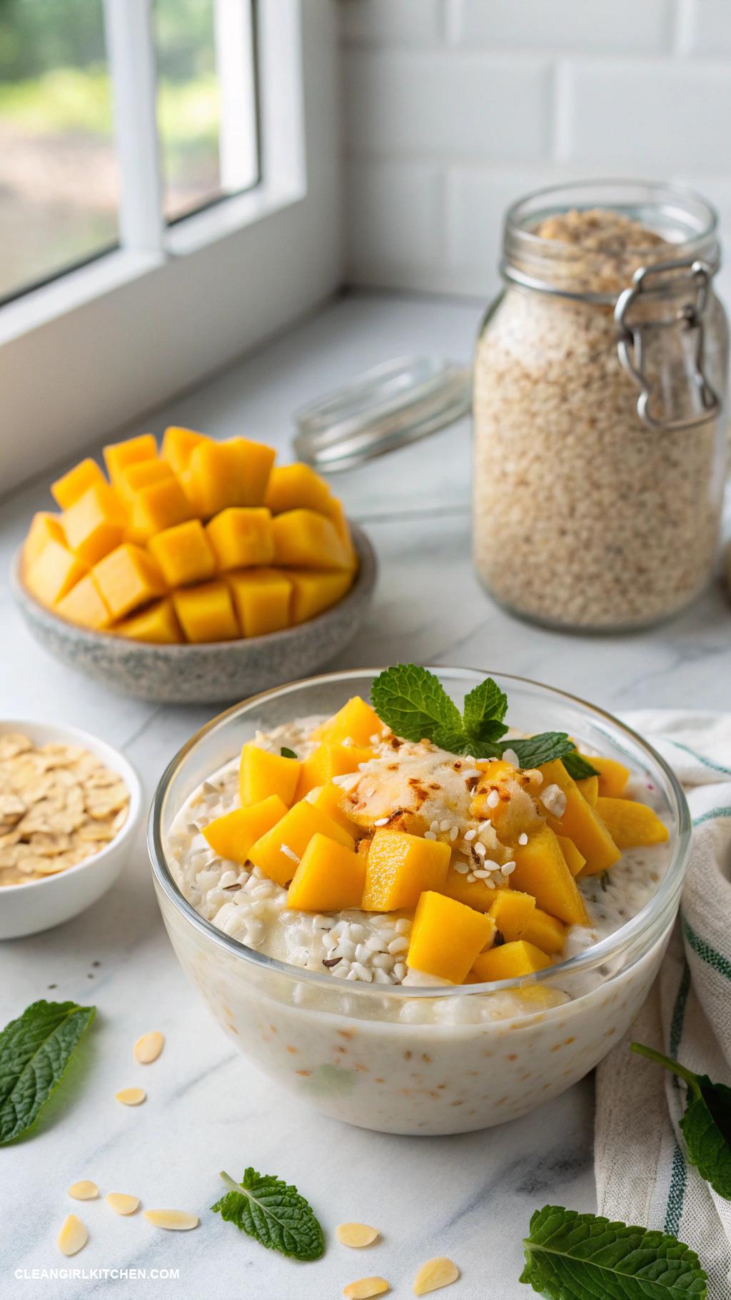 healthy overnight oats Tropical Mango Coconut Overnight Oats