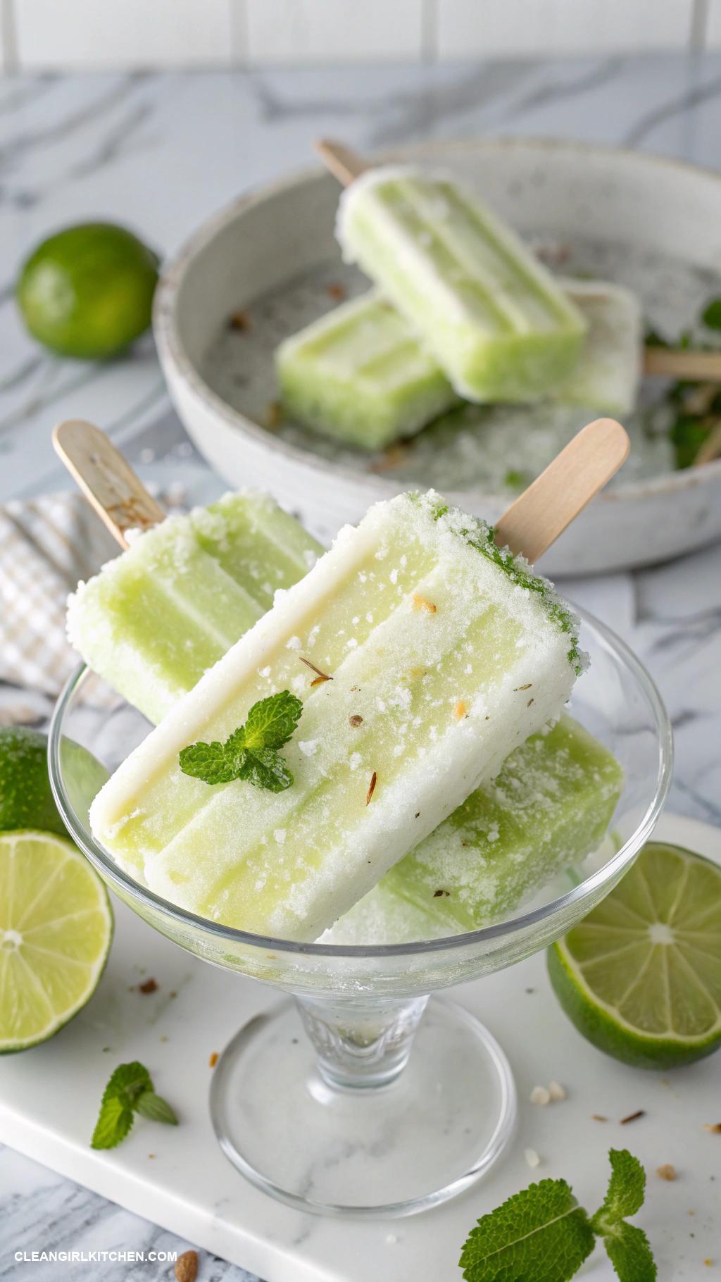healthy popsicle recipes Coconut Lime Popsicles Mix coconut milk with lime juice and zest for a refreshing tropical flavor