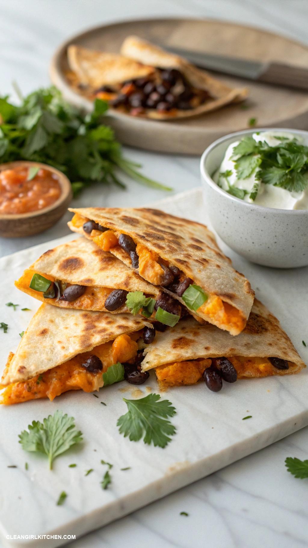 healthy quesadilla ideas Black Bean and Sweet Potato Quesadilla