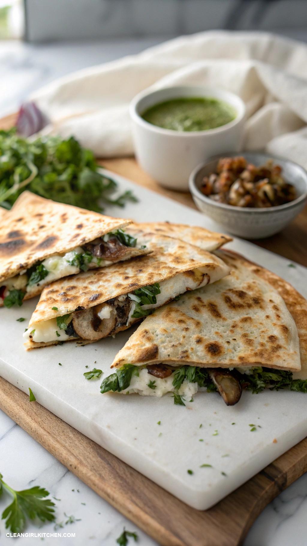 healthy quesadilla ideas Mushroom and Goat Cheese Quesadilla