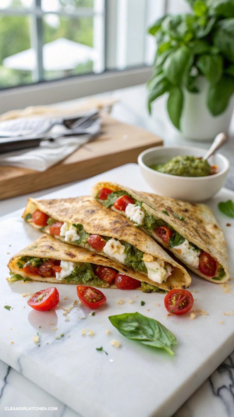 healthy quesadilla ideas Pesto and Tomato Quesadilla