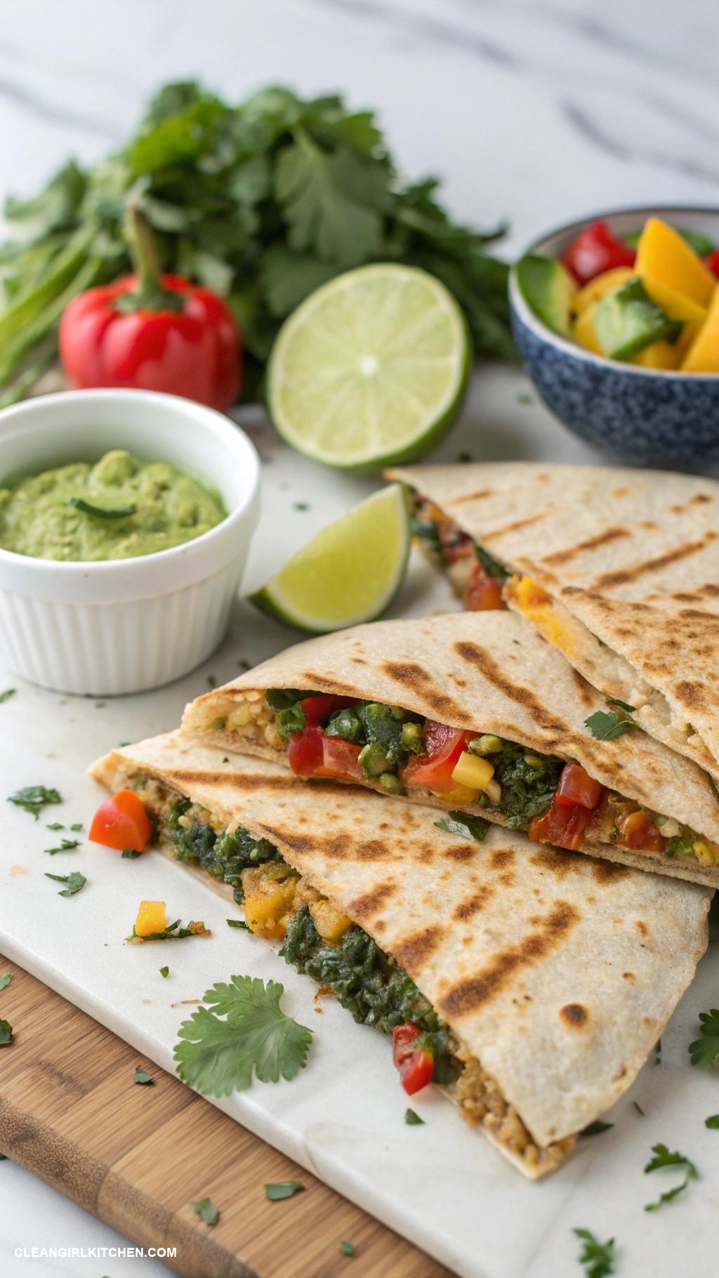 healthy quesadilla ideas Quinoa and Kale Quesadilla