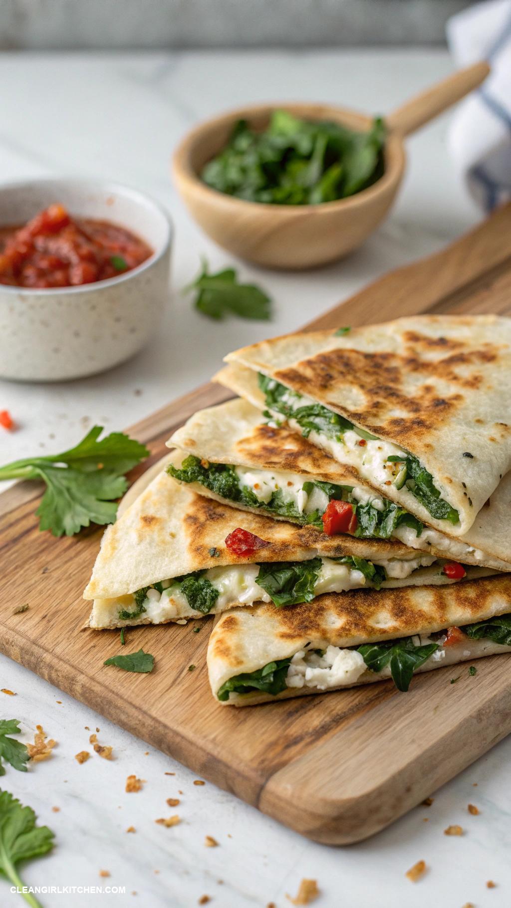 healthy quesadilla ideas Spinach and Feta Quesadilla
