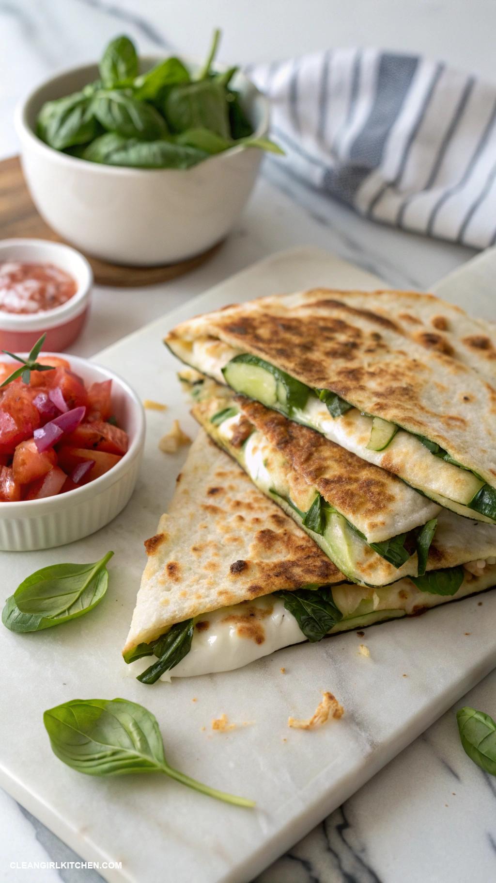 healthy quesadilla ideas Zucchini and Mozzarella Quesadilla