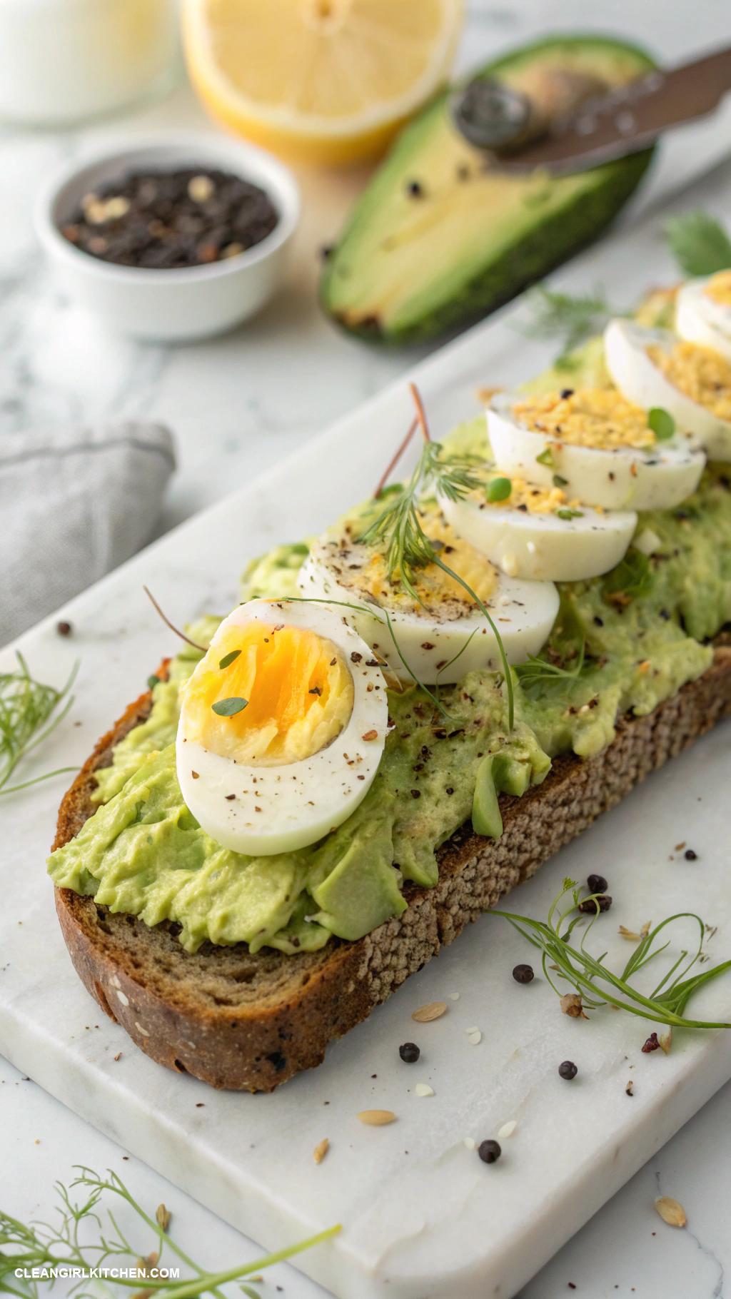 healthy tartine recipes Egg Salad with Avocado Tartine