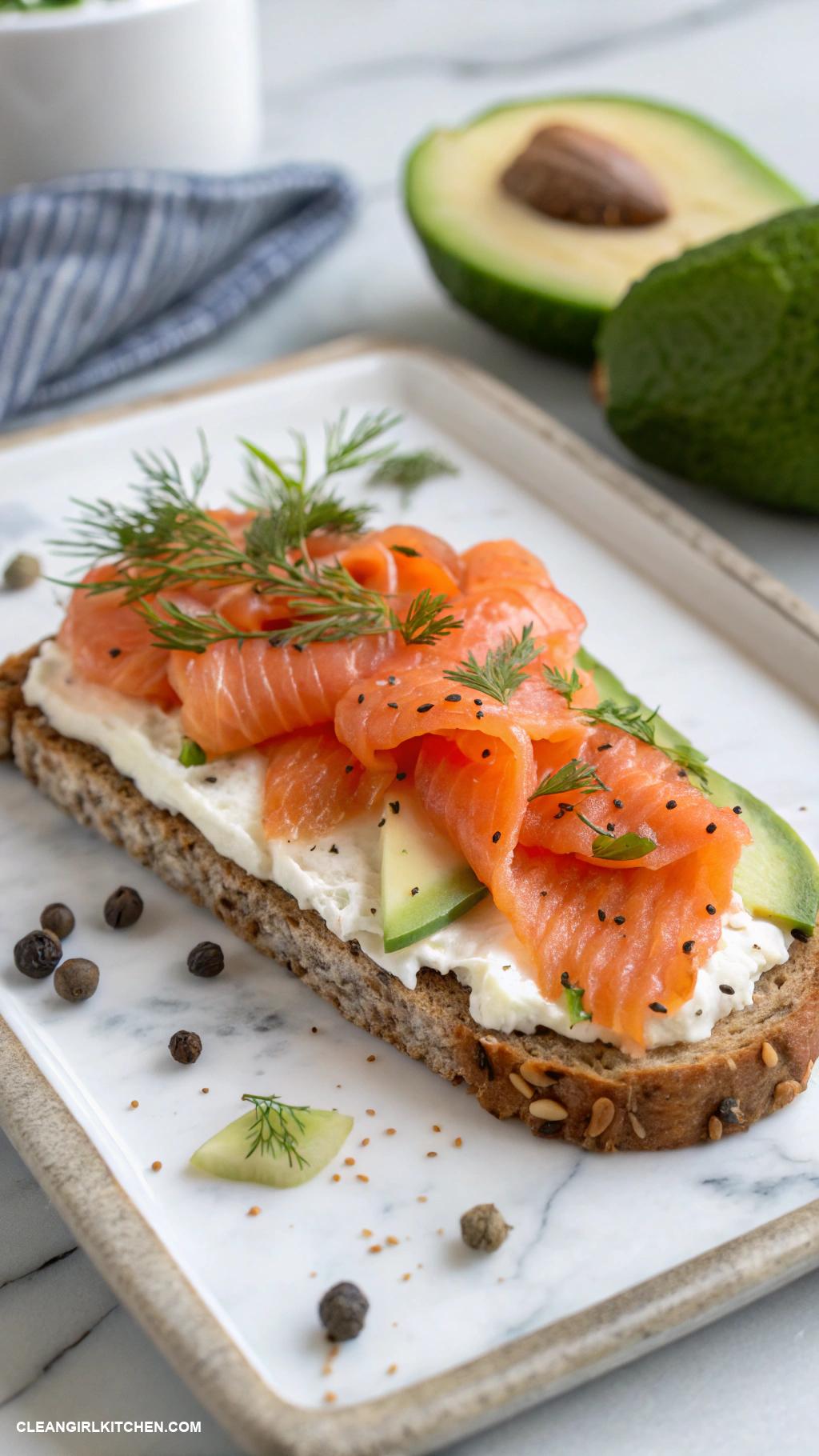 healthy tartine recipes Smoked Salmon and Cream Cheese Tartine
