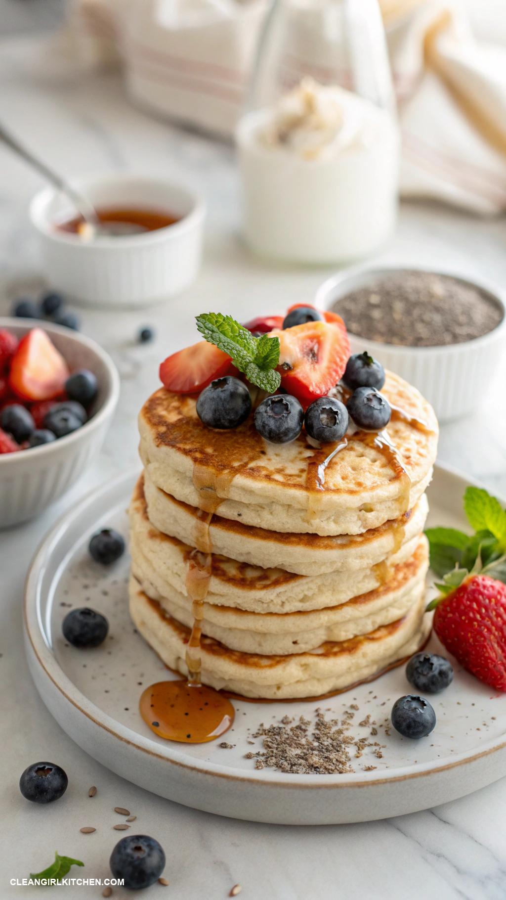 high protein breakfast Protein pancakes made with oats and egg whites