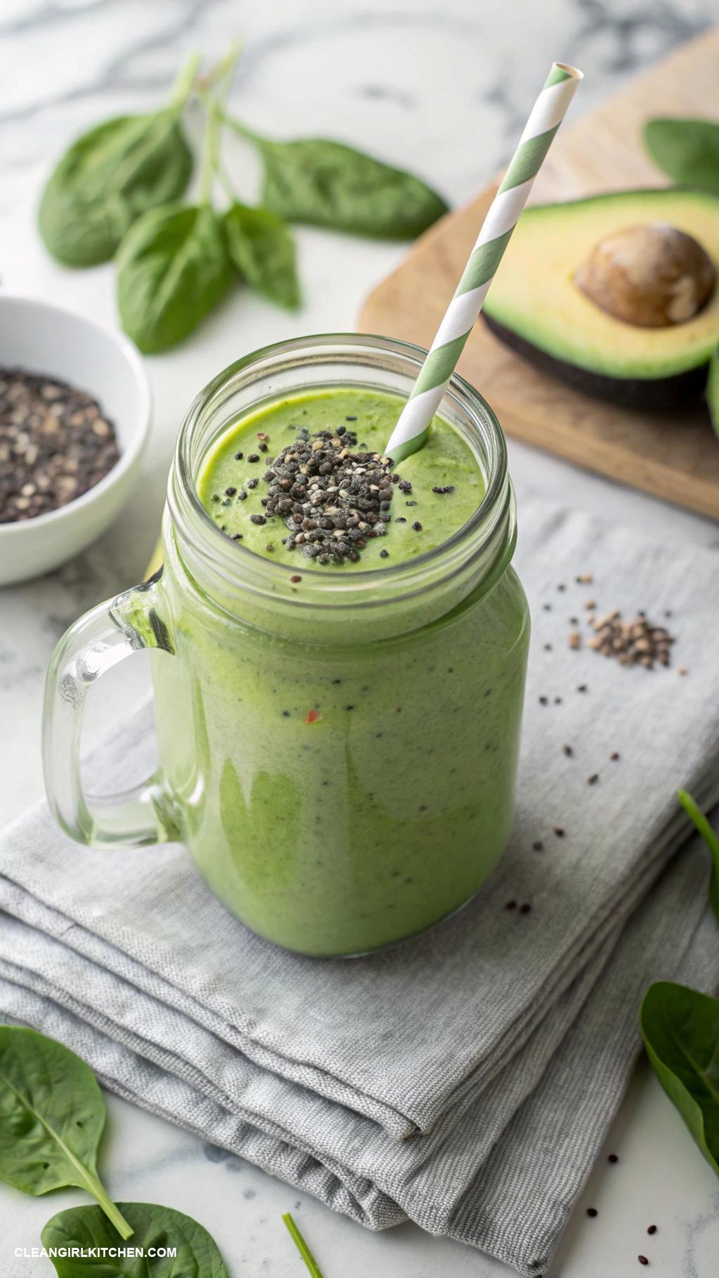 protein smoothies recipes Avocado Spinach Protein Smoothie