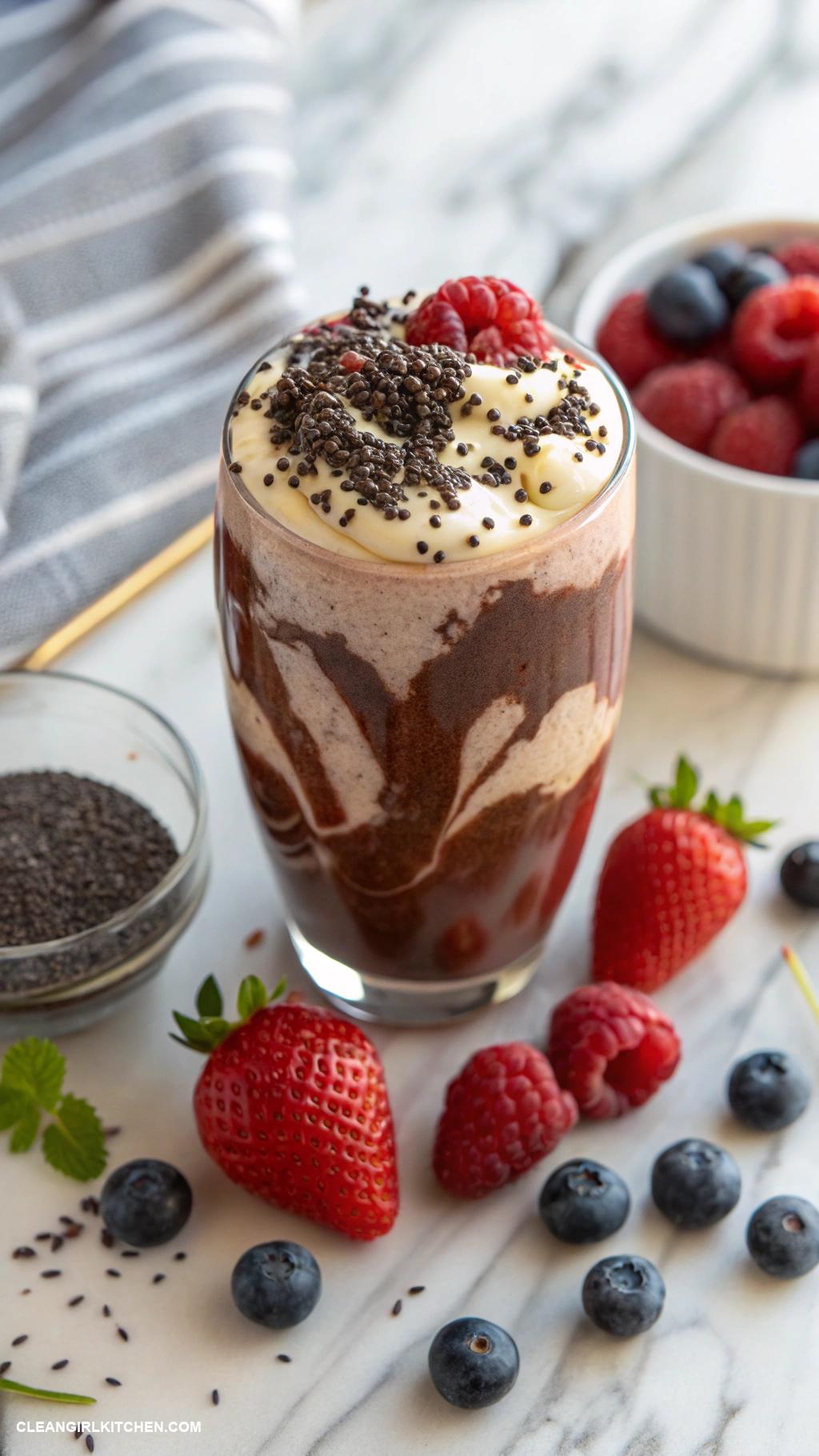protein smoothies recipes Choco Vanilla Berry Protein Smoothie