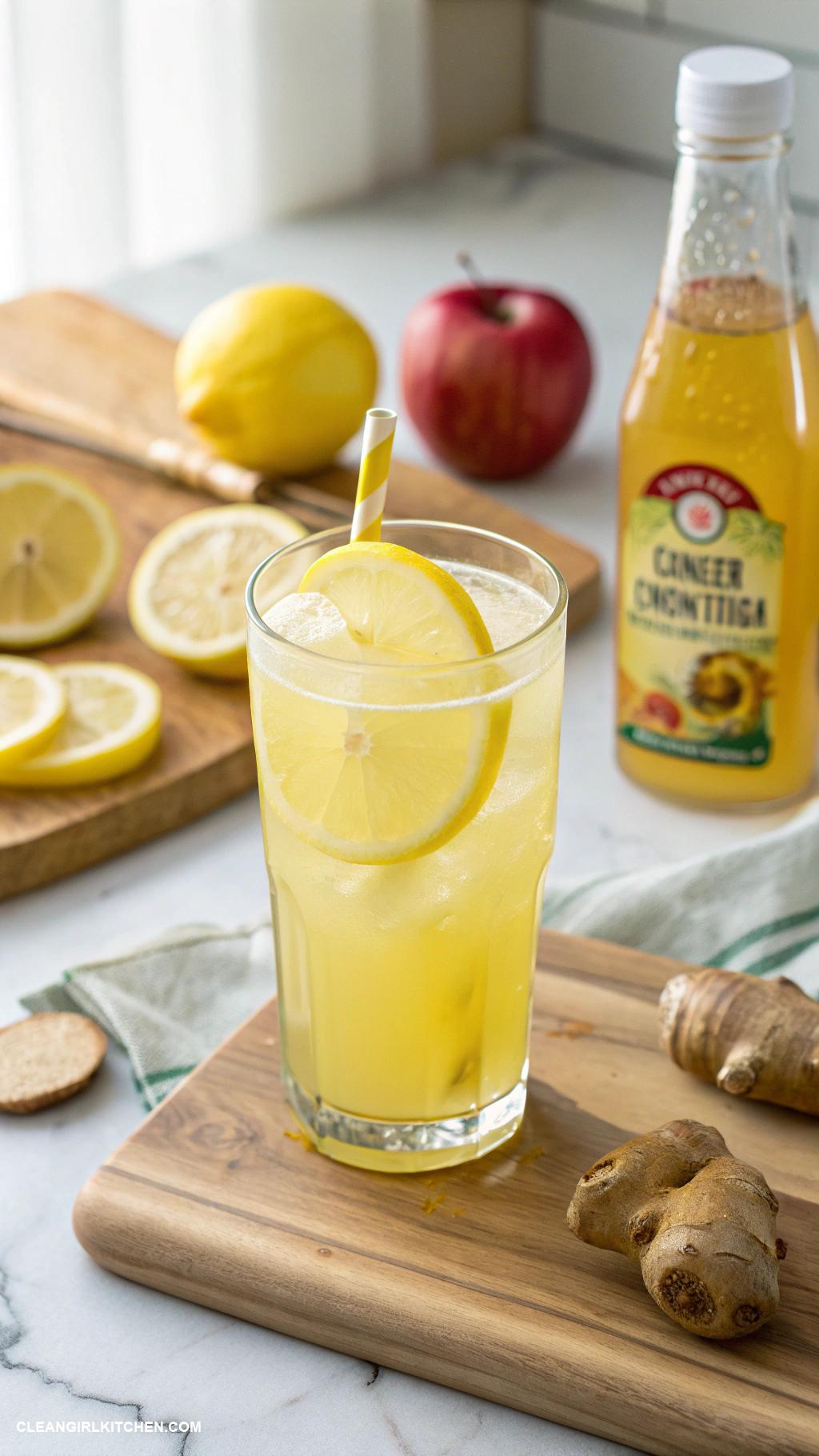 apple cider vinegar detox drinks Ginger Lemon Detox 1 tablespoon of apple cider vinegar juice of 1 lemon 1 teaspoon of grated ginger and 8 ounces of water