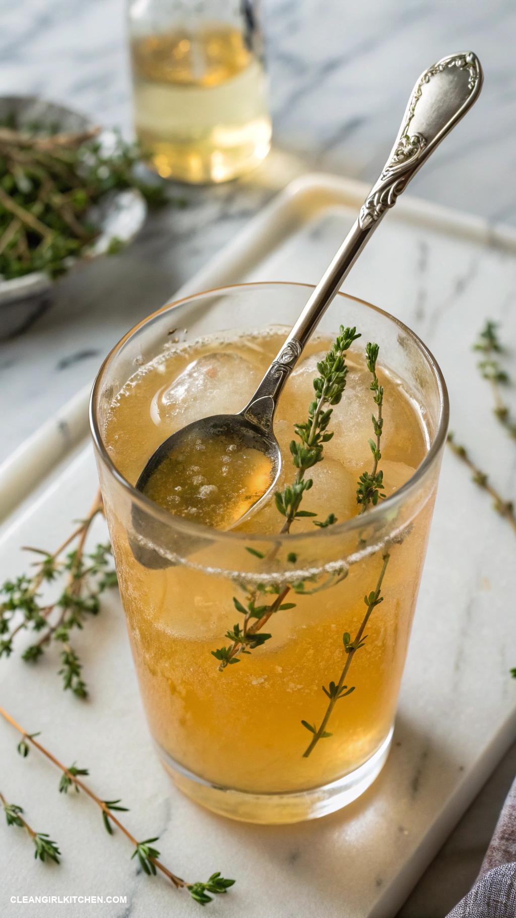 apple cider vinegar detox drinks Herbal Cider 1 tablespoon of apple cider vinegar 1 teaspoon of dried herbs like thyme or rosemary and 8 ounces of hot water