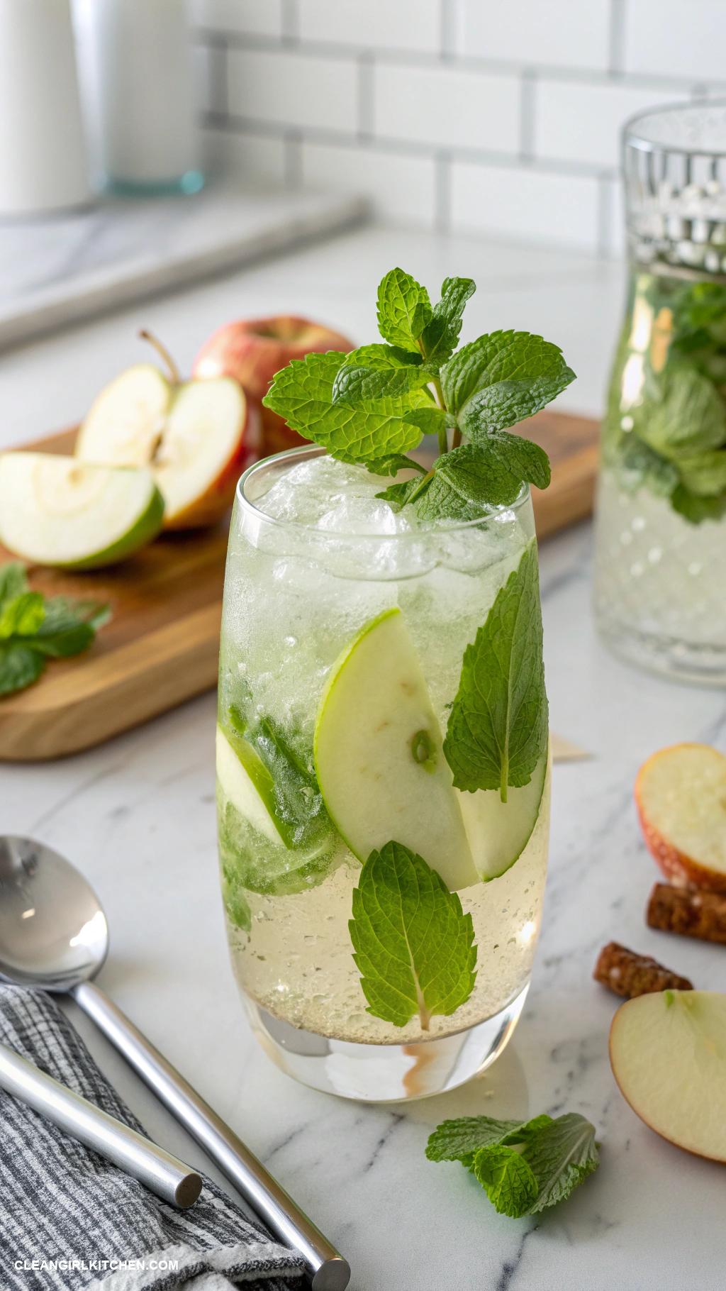 apple cider vinegar detox drinks Minty Fresh Cider 1 tablespoon of apple cider vinegar a handful of fresh mint leaves and 8 ounces of chilled water