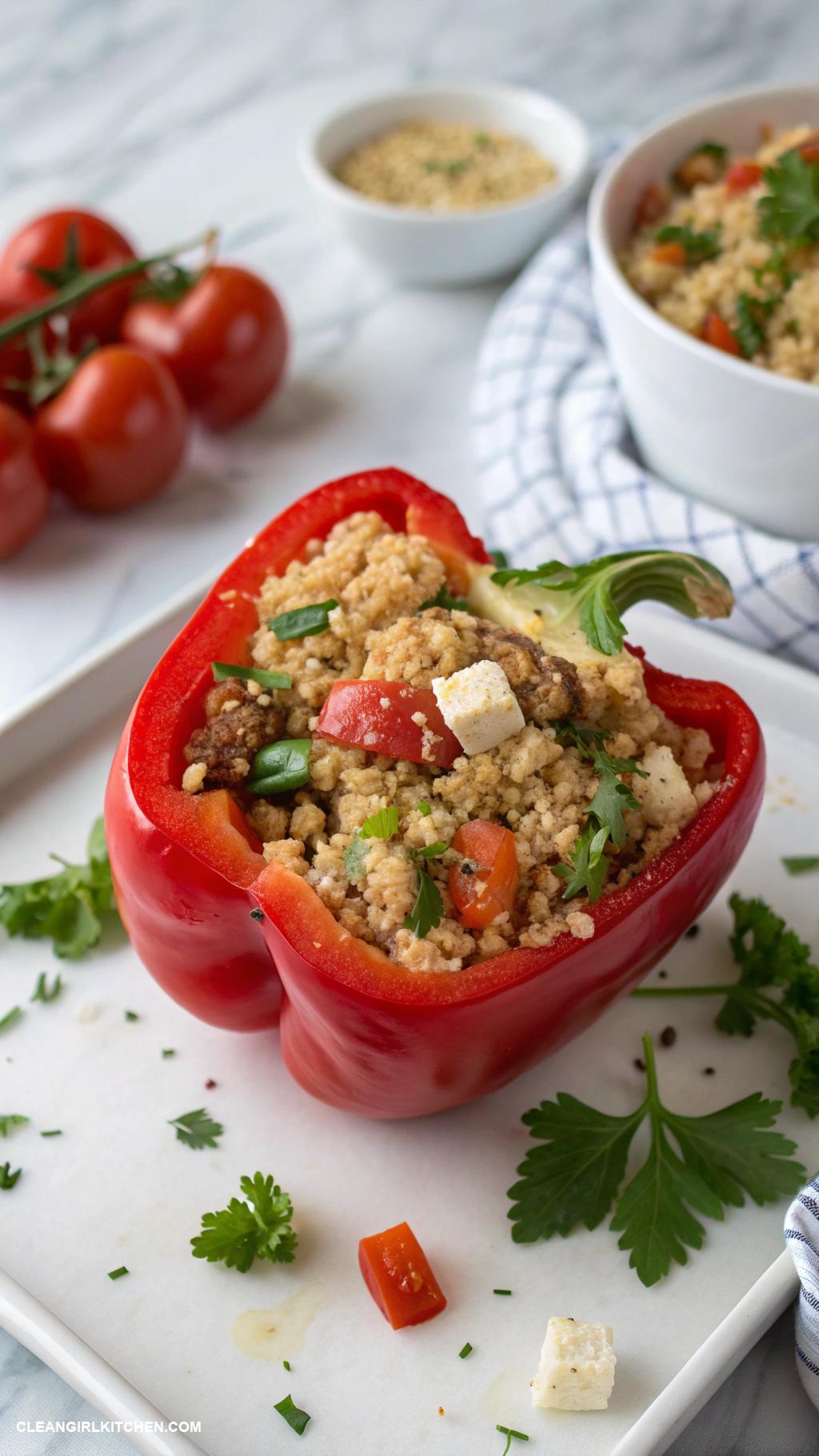 easy healthy meals Stuffed Bell Peppers with Quinoa and Turkey