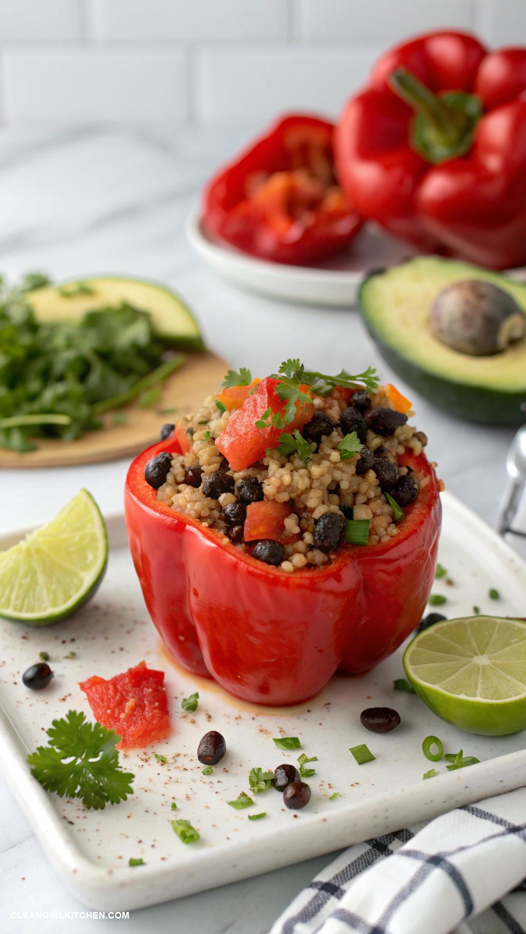 healthy blackstone griddle recipes Quinoa and Black Bean Stuffed Bell Peppers