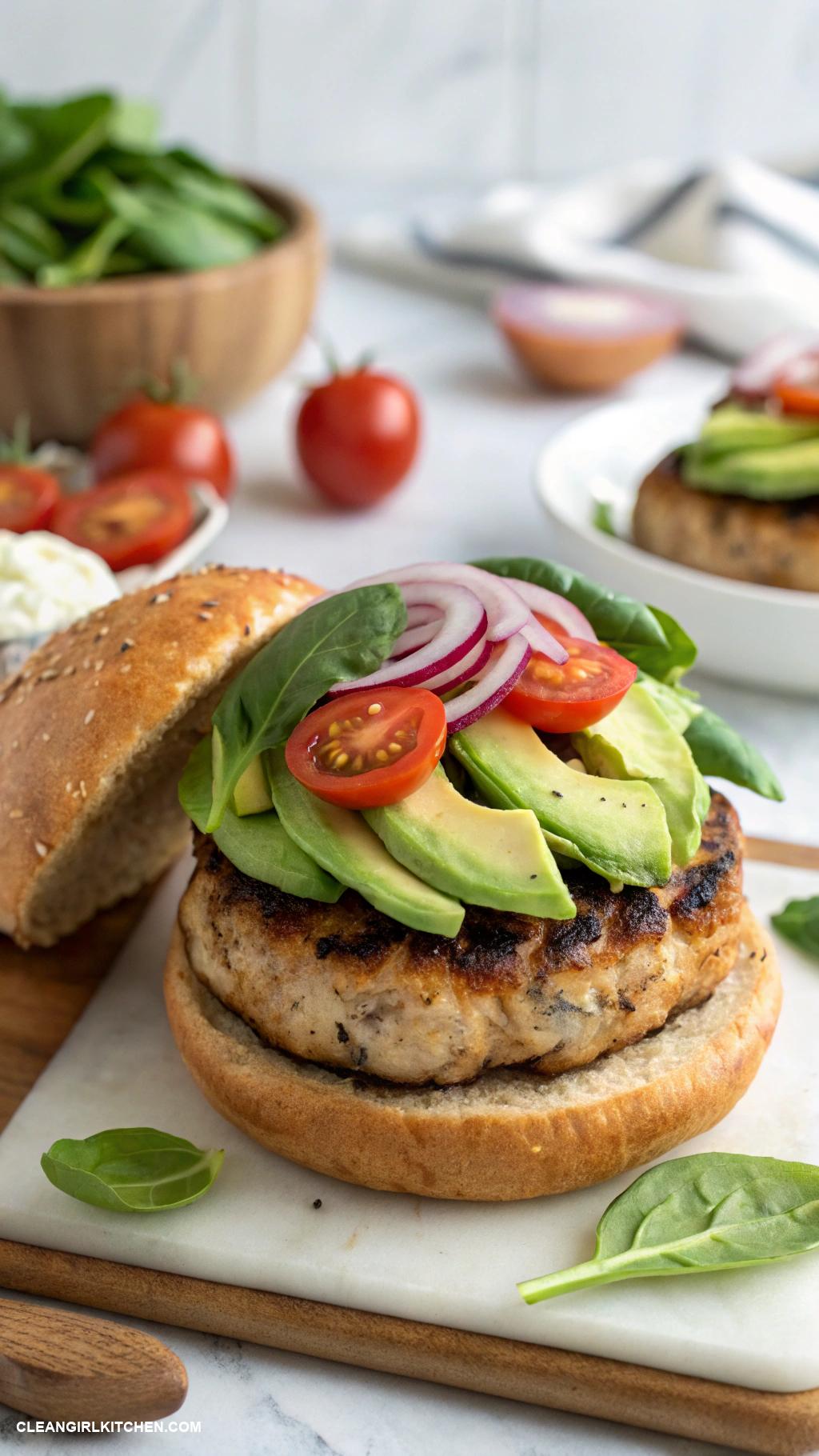 healthy blackstone griddle recipes Turkey Burgers with Avocado and Spinach