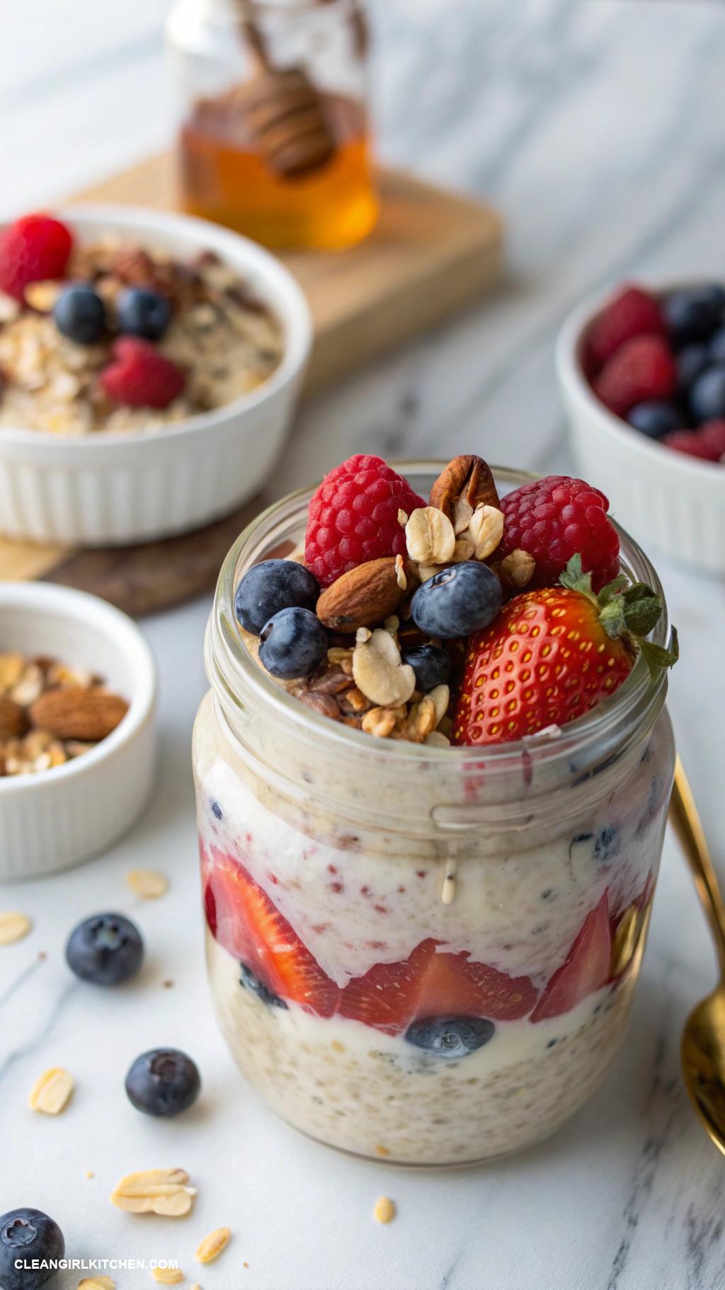 healthy camping meals Overnight Oats with Nuts and Berries