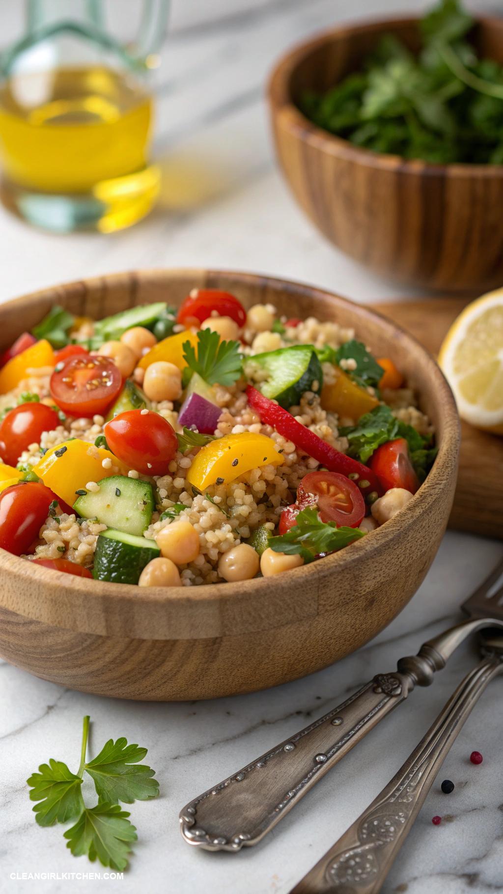 healthy camping meals Quinoa Salad with Chickpeas and Veggies
