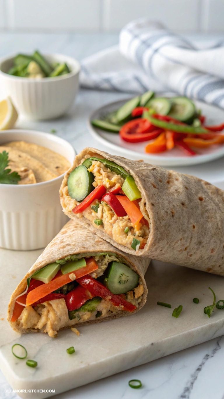 healthy camping meals Whole Wheat Wraps with Hummus and Fresh Veggies