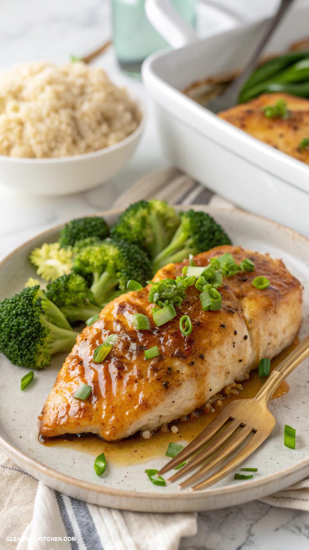 healthy chicken breast recipes Baked Honey Garlic Chicken Breast