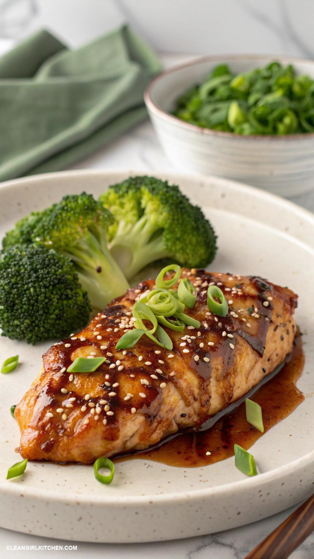 healthy chicken breast recipes Teriyaki Chicken Breast with Steamed Broccoli