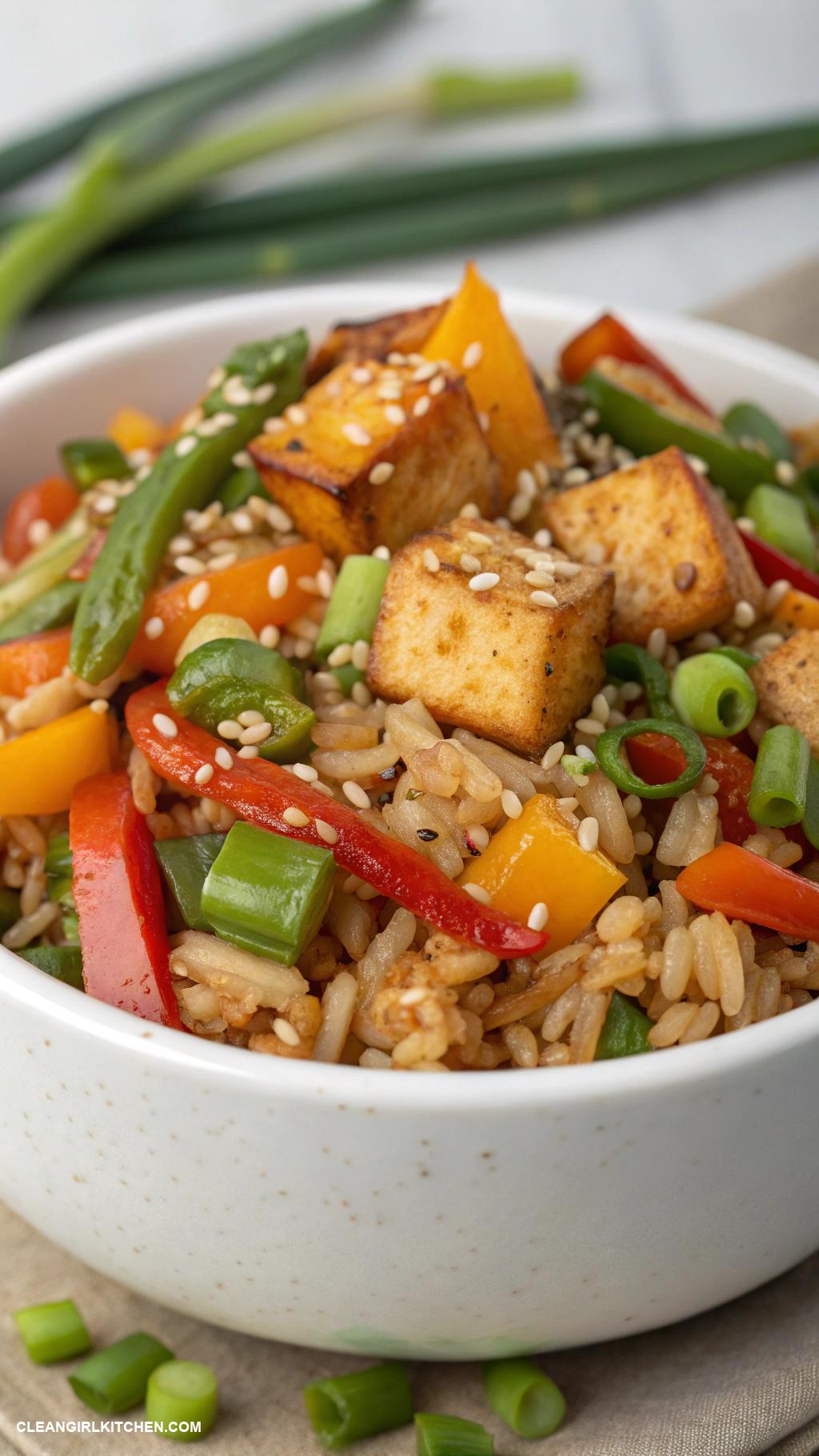 healthy fried brown rice recipes Vegetable Fried Brown Rice with Tofu