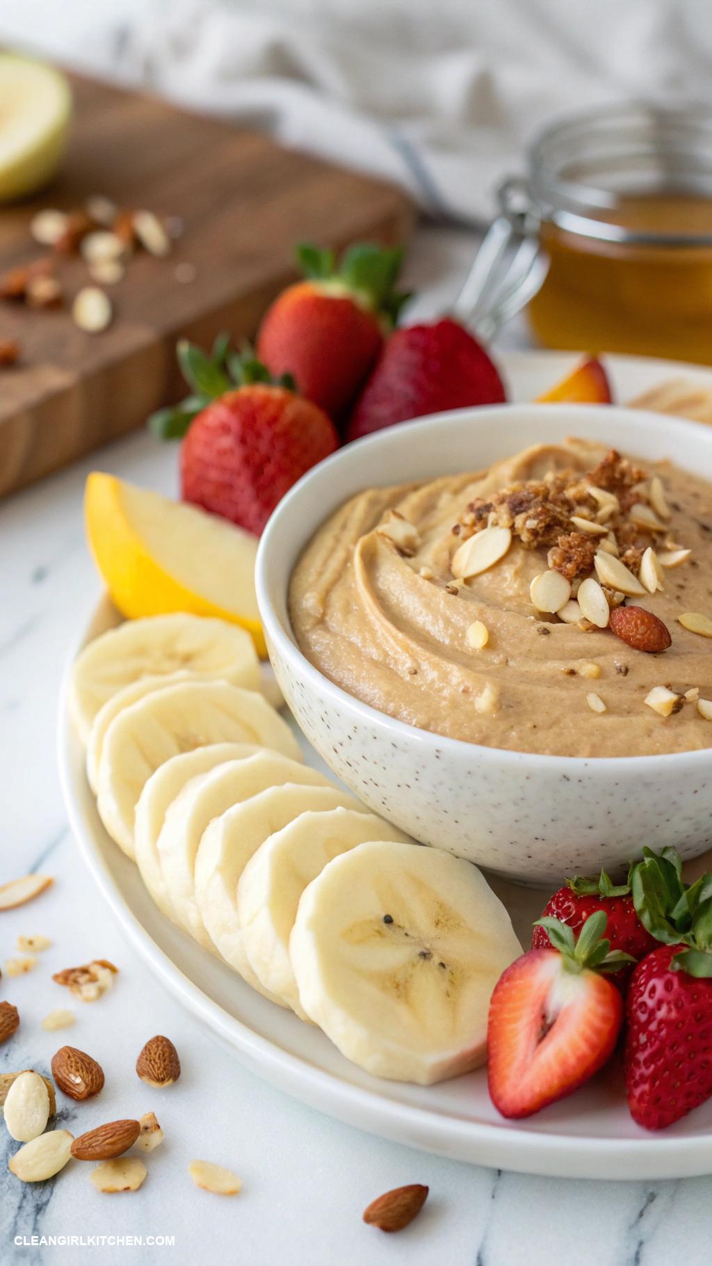 healthy fruit dip Almond Butter and Banana Dip