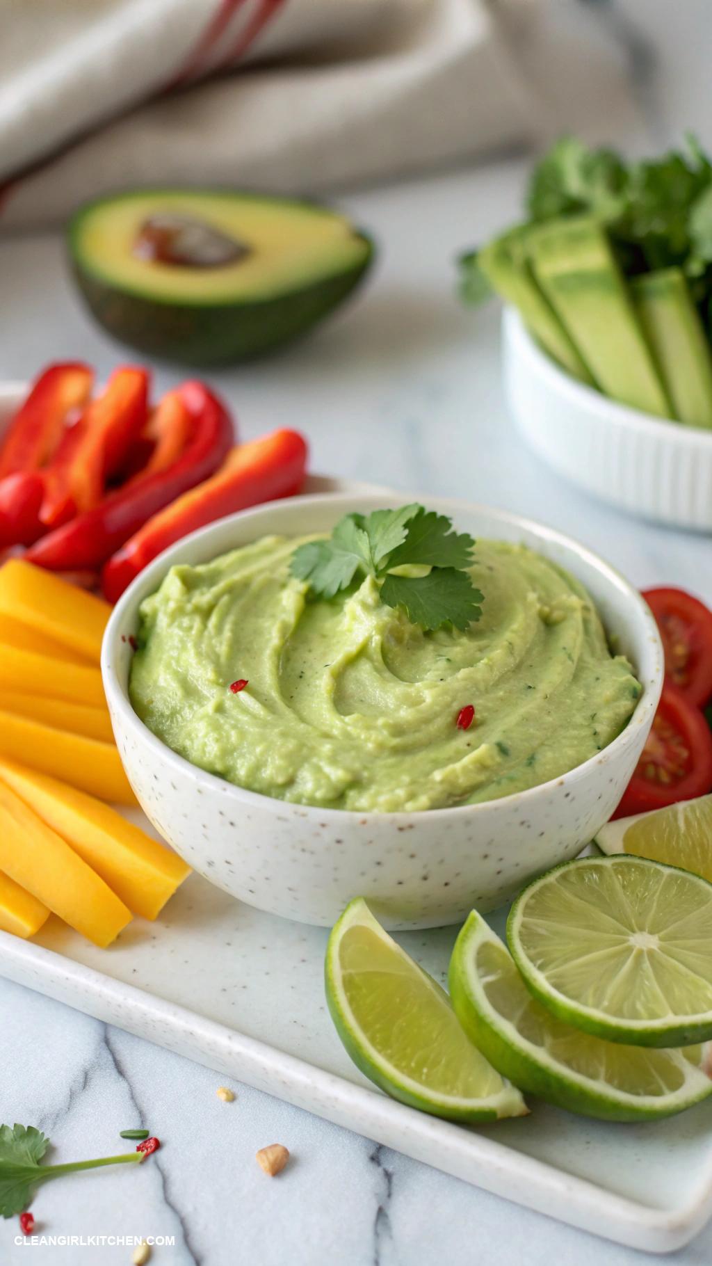 healthy fruit dip Avocado and Lime Dip 1