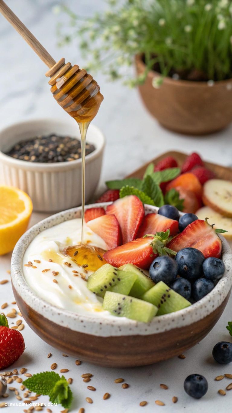 healthy fruit dip Greek Yogurt and Honey Dip 1