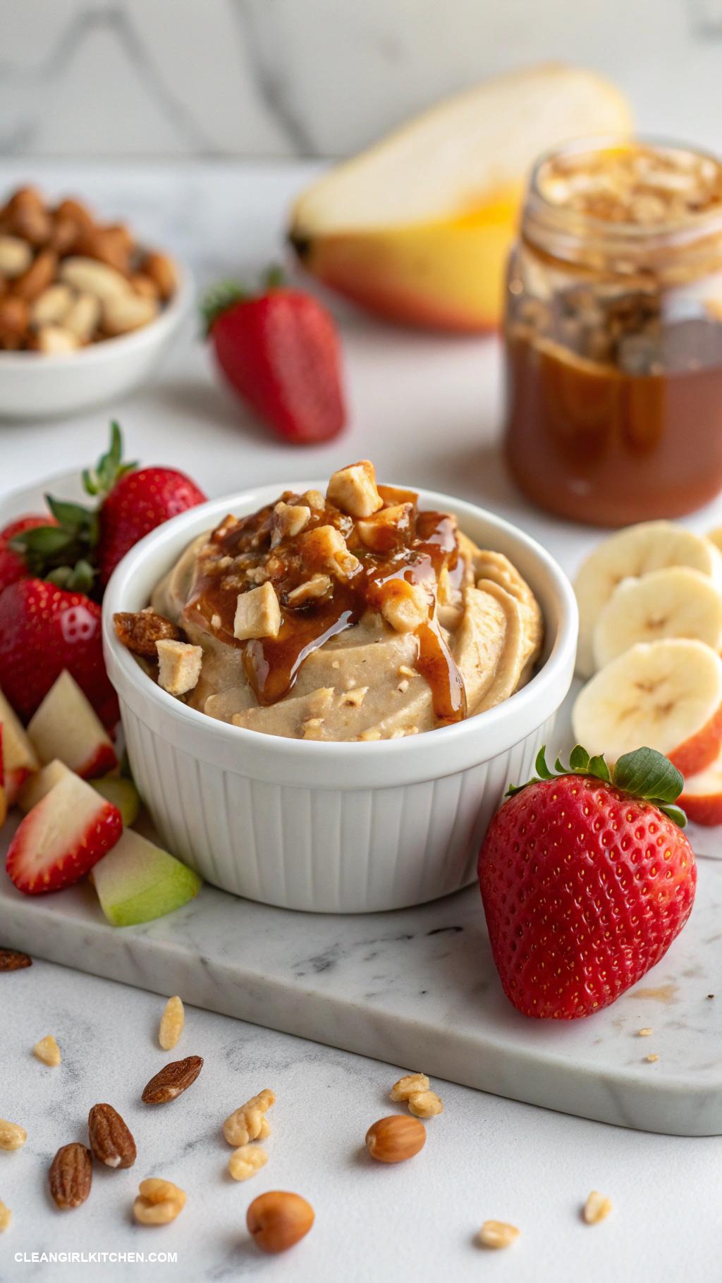 healthy fruit dip Peanut Butter and Maple Syrup
