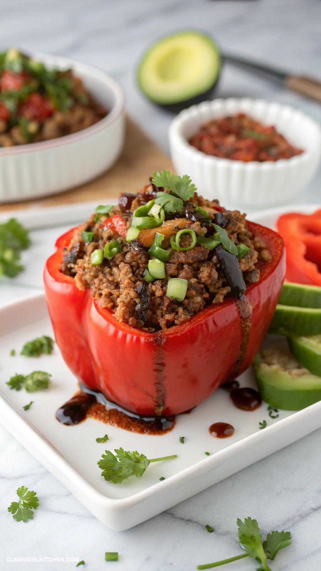 healthy ground beef recipes Ground Beef and Quinoa Stuffed Peppers