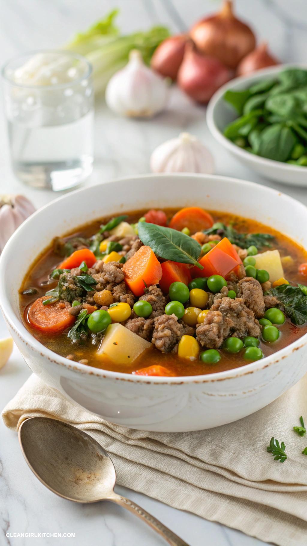 healthy ground beef recipes Ground Beef and Vegetable Soup