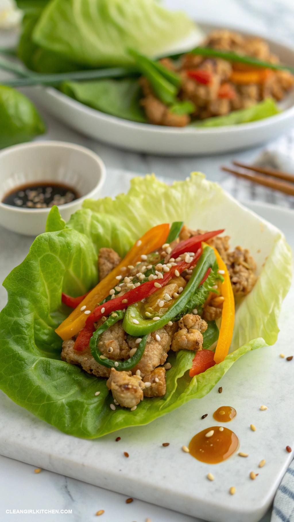 healthy ground chicken recipes Ground Chicken Lettuce Wraps