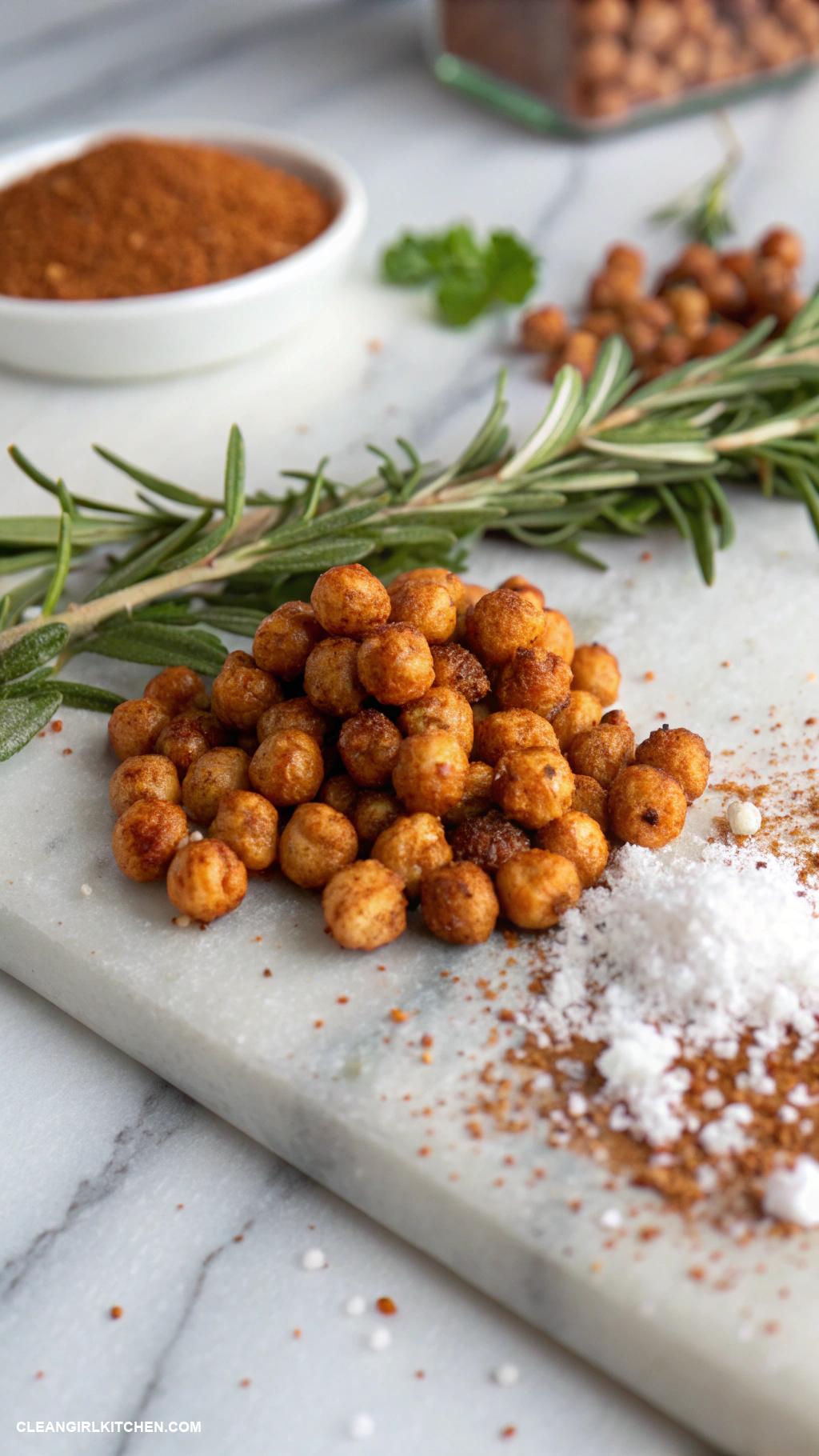 healthy munchies Roasted chickpeas seasoned with spices