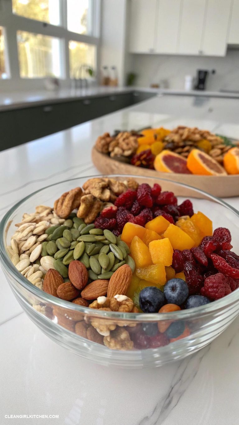 healthy munchies Trail mix with nuts seeds and dried fruit