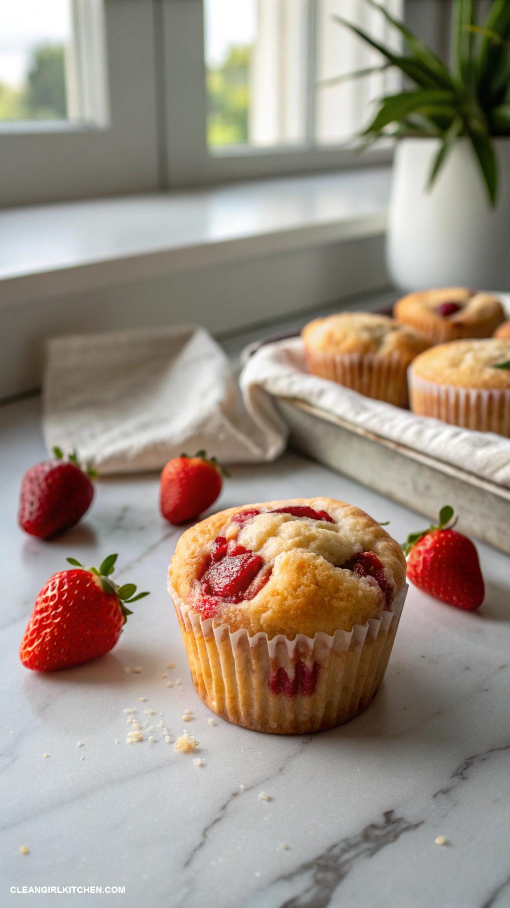 healthy strawberry desserts Almond Flour Strawberry Muffins