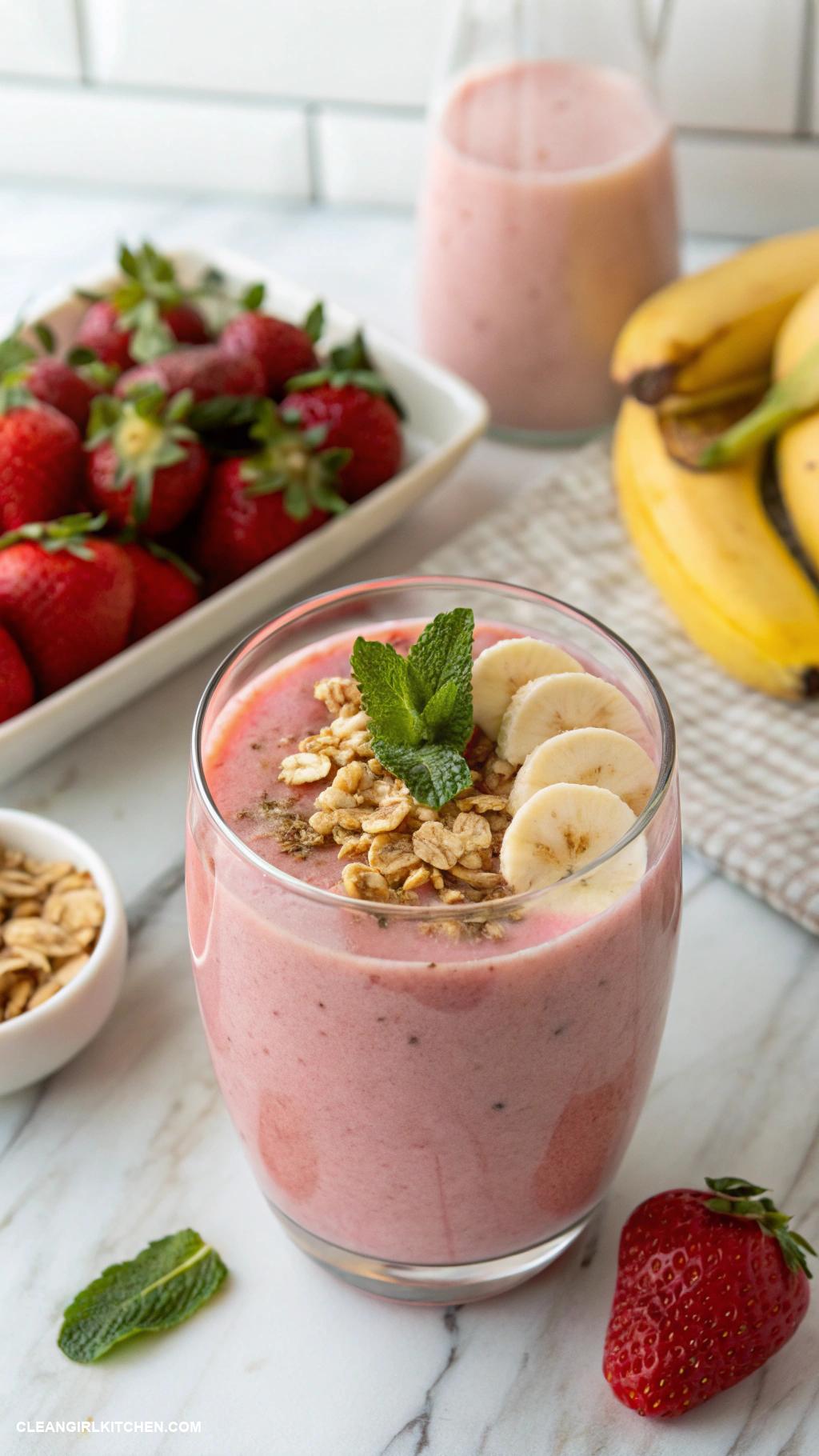 healthy strawberry desserts Healthy Strawberry Banana Smoothie