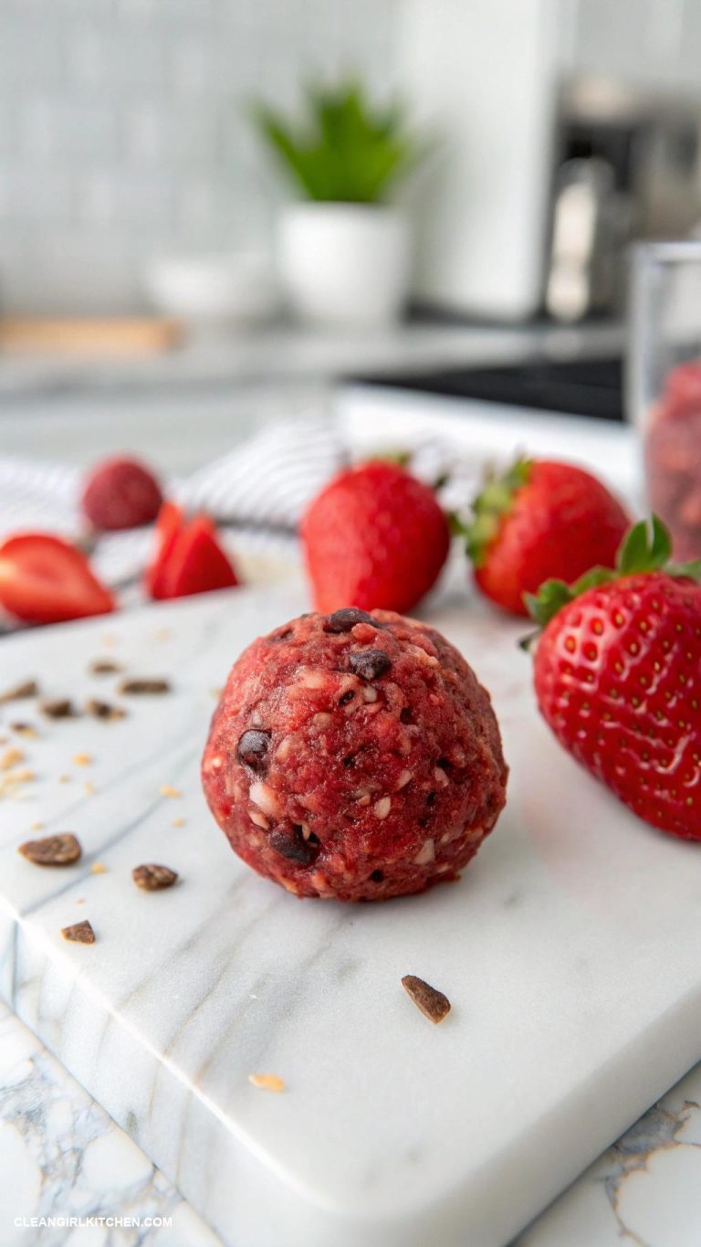healthy strawberry desserts Raw Strawberry Cocoa Energy Bites