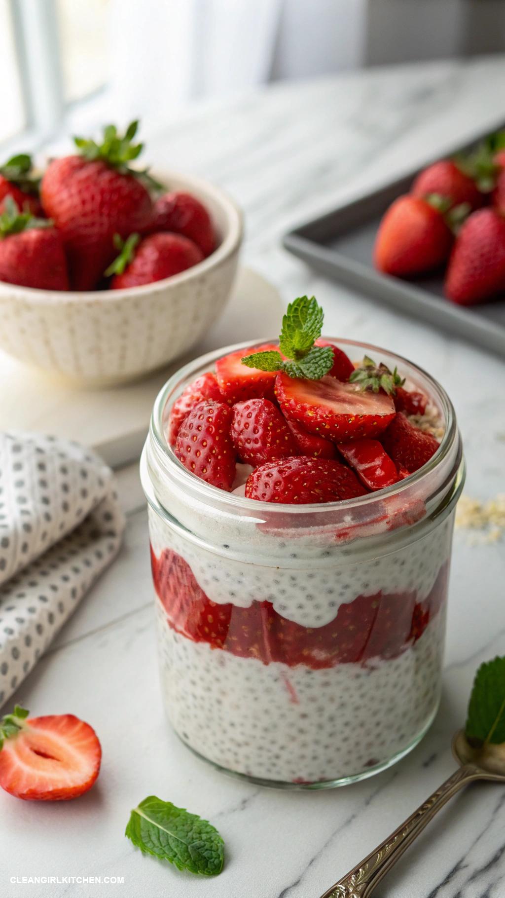 healthy strawberry desserts Strawberry Chia Seed Pudding