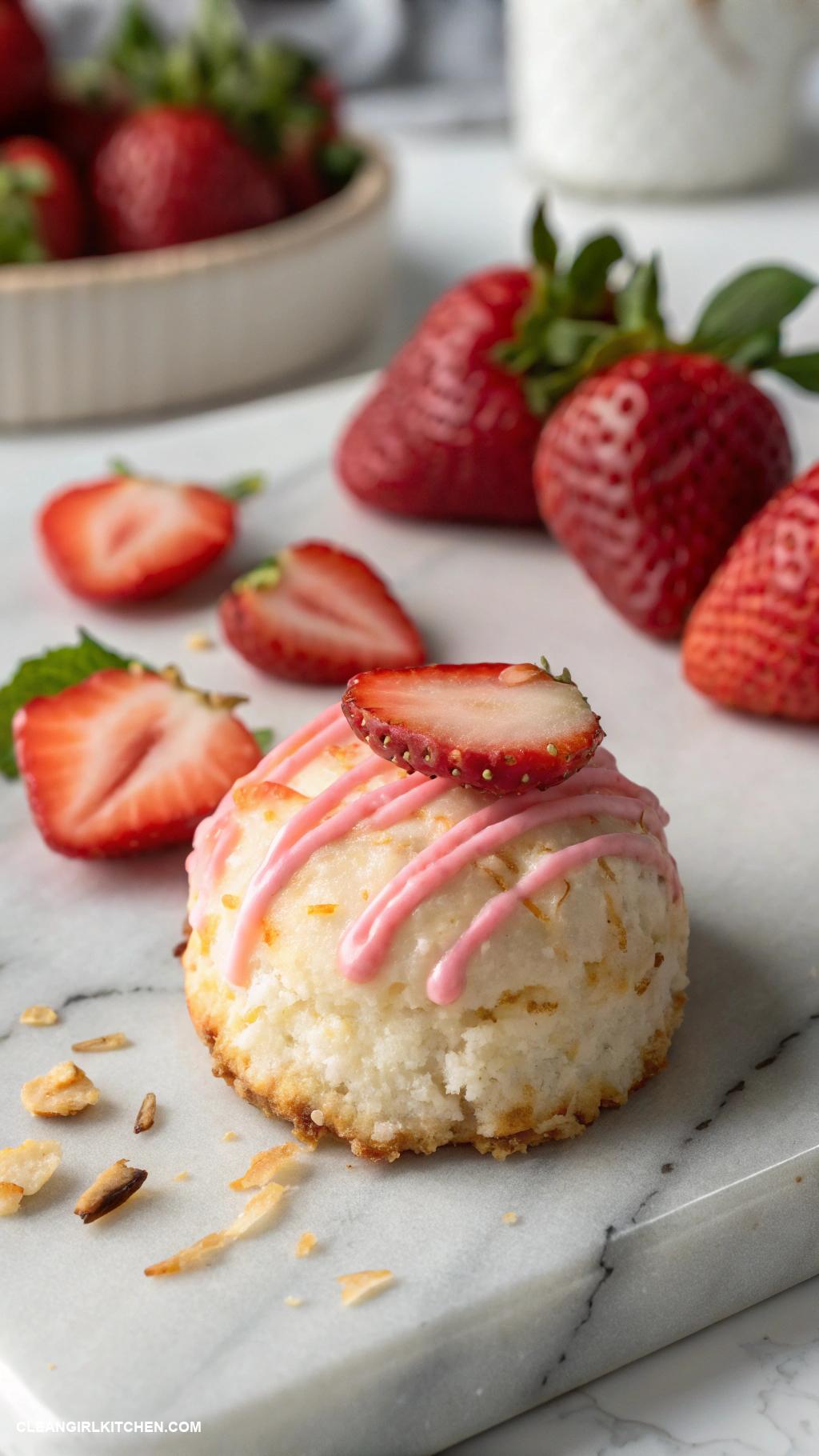 healthy strawberry desserts Strawberry Coconut Macaroons