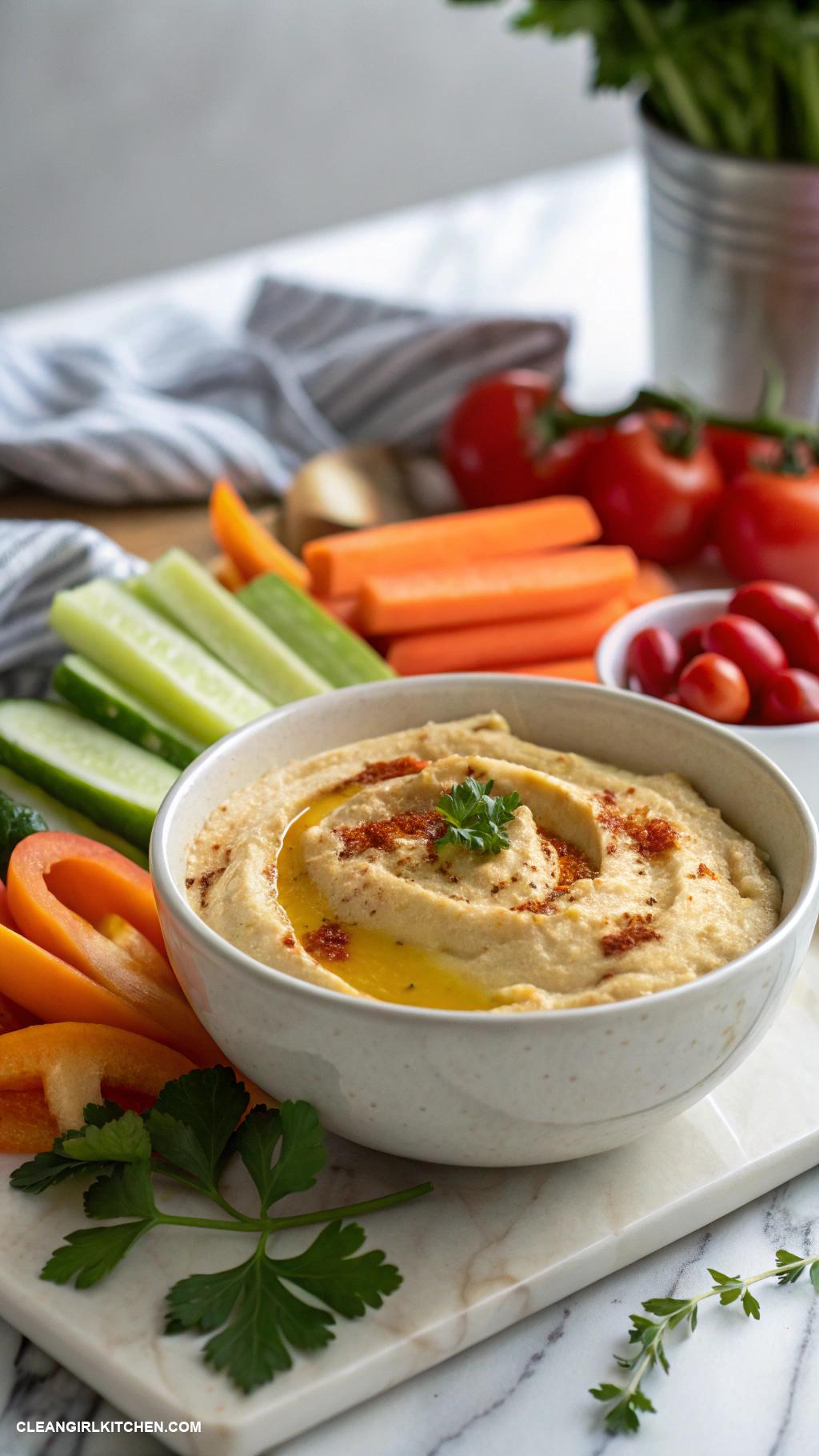 high protein snacks Hummus with Veggies